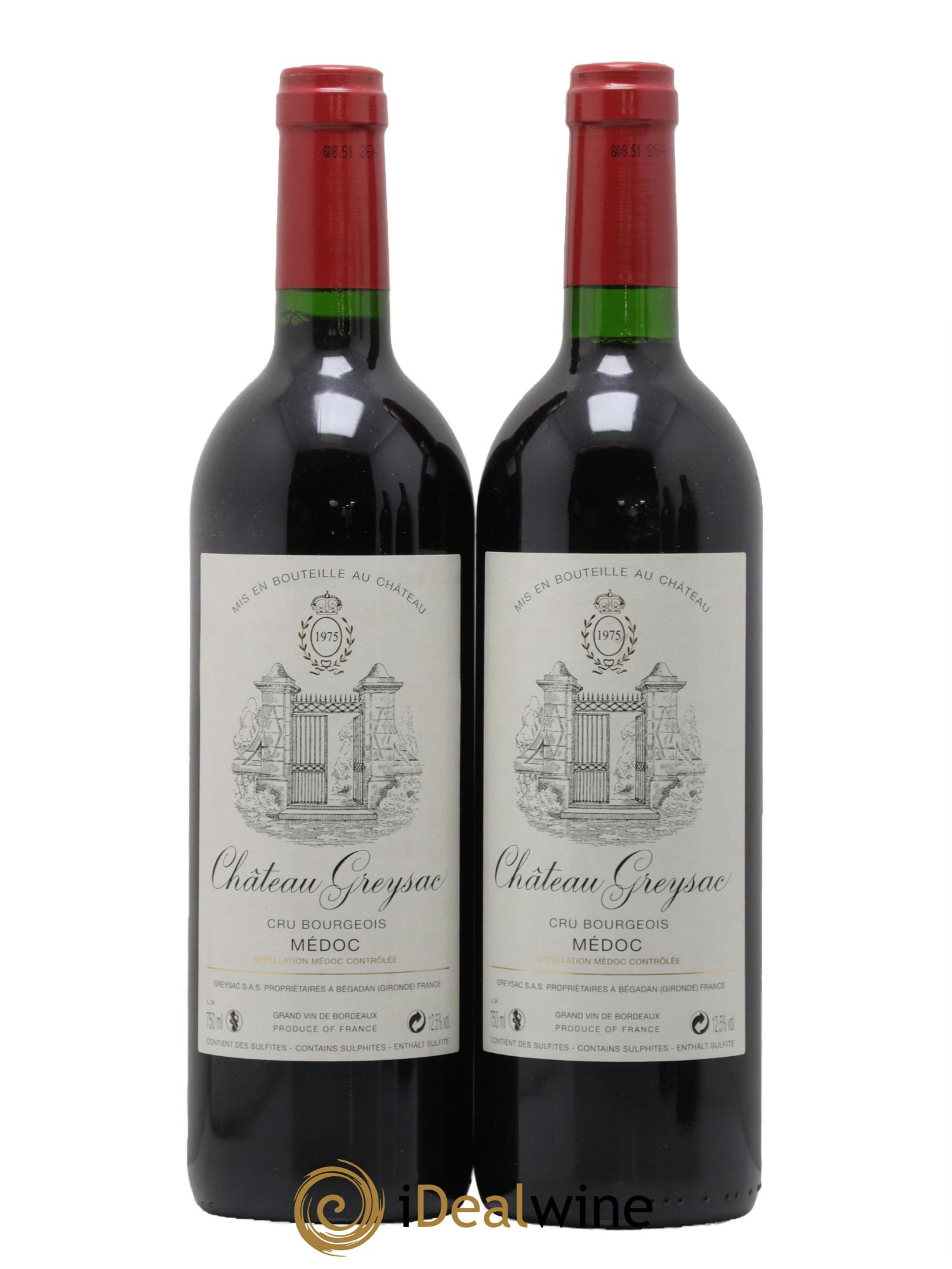 Château Greysac Cru Bourgeois 1975 - Lot of 2 bottles - 0