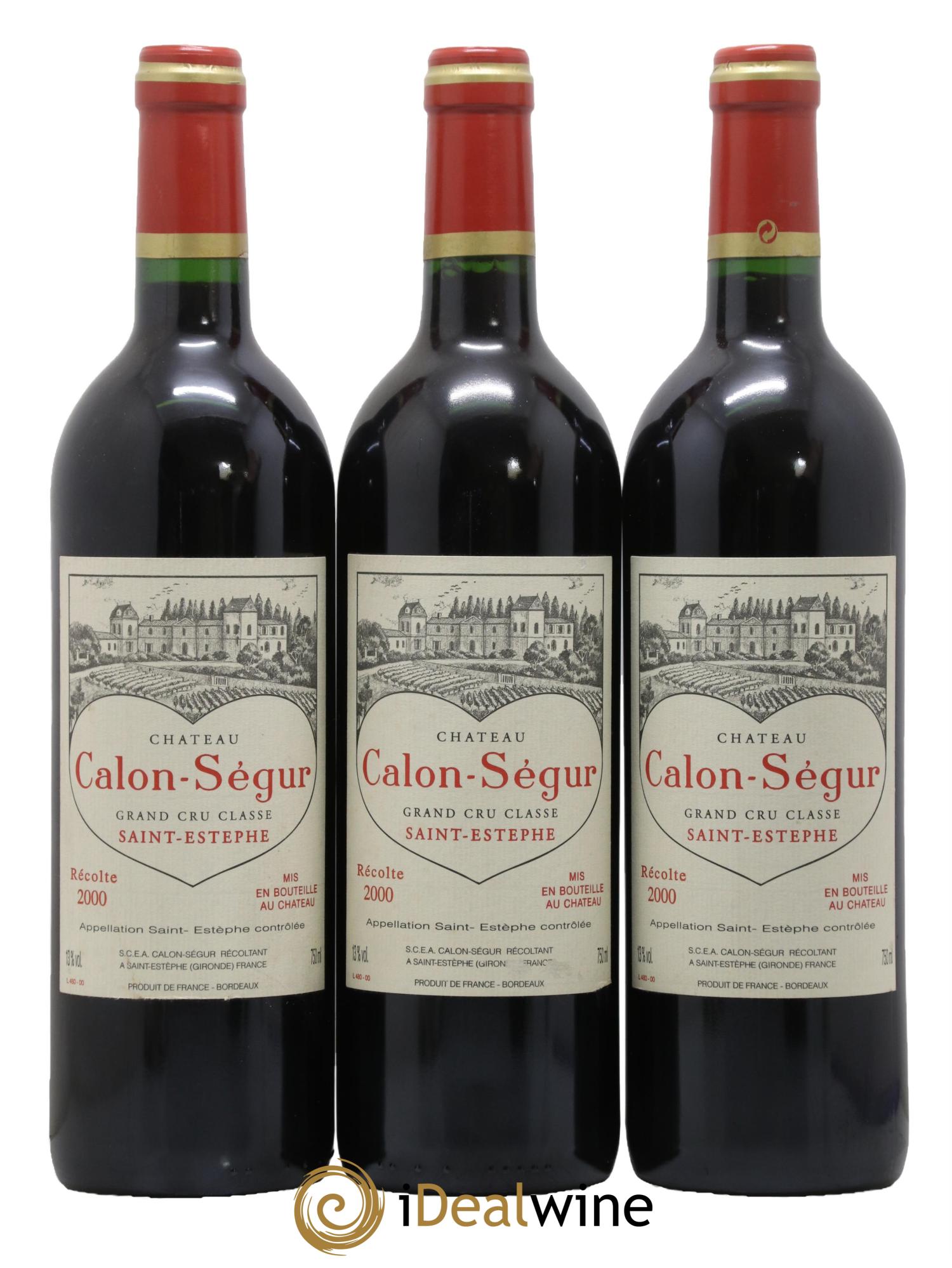 Château Calon Ségur 3ème Grand Cru Classé 2000 - Lot of 3 bottles - 0