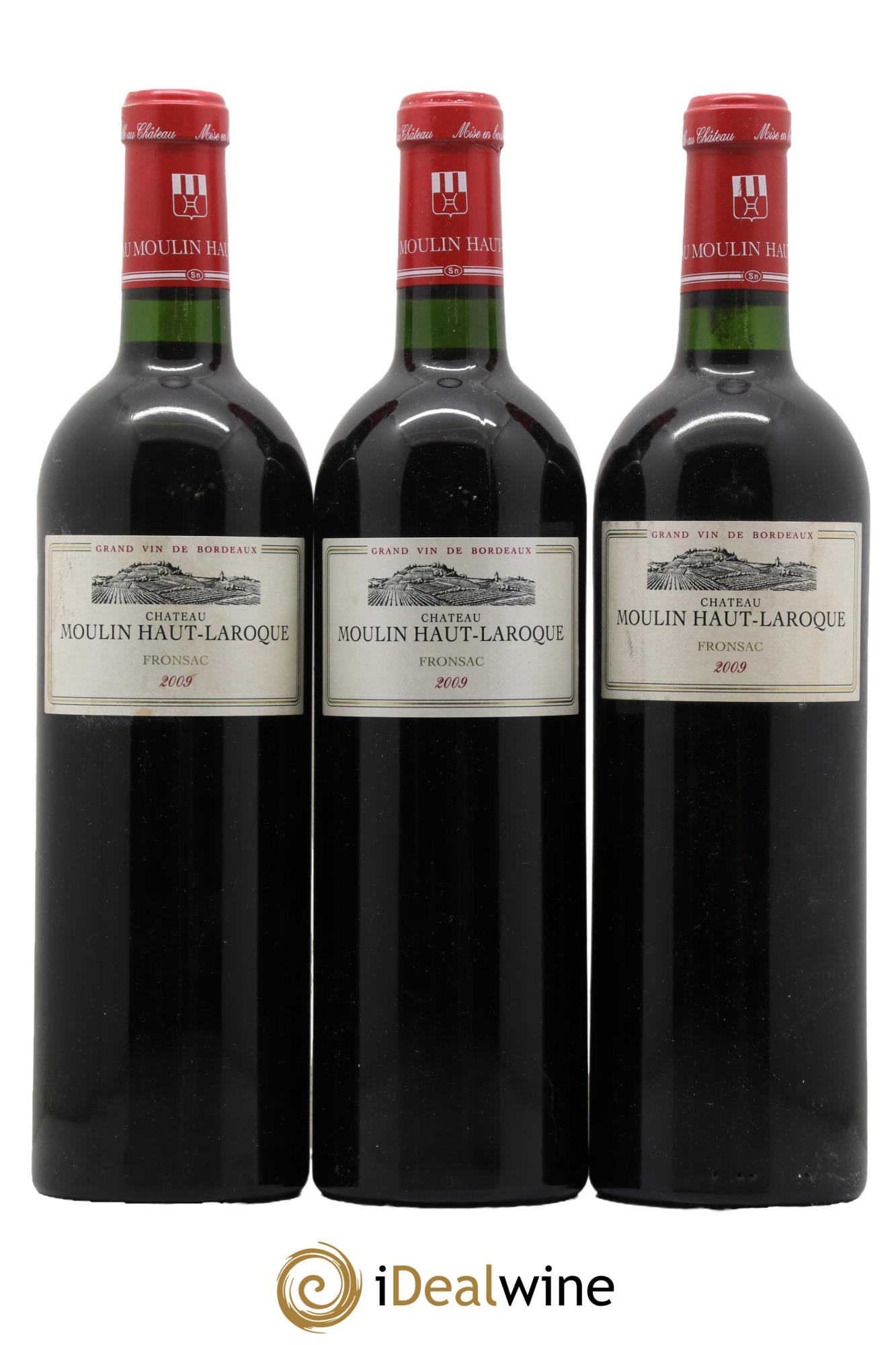 Fronsac Chateau Moulin Haut Laroque 2009 - Lotto di 3 bottiglie - 0