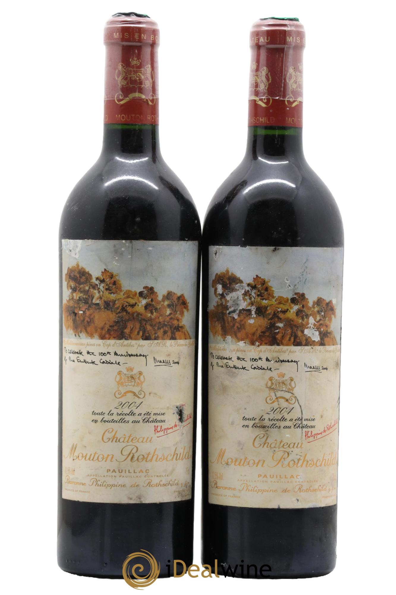 Château Mouton Rothschild 1er Grand Cru Classé 2004 - Lotto di 2 bottiglie - 0