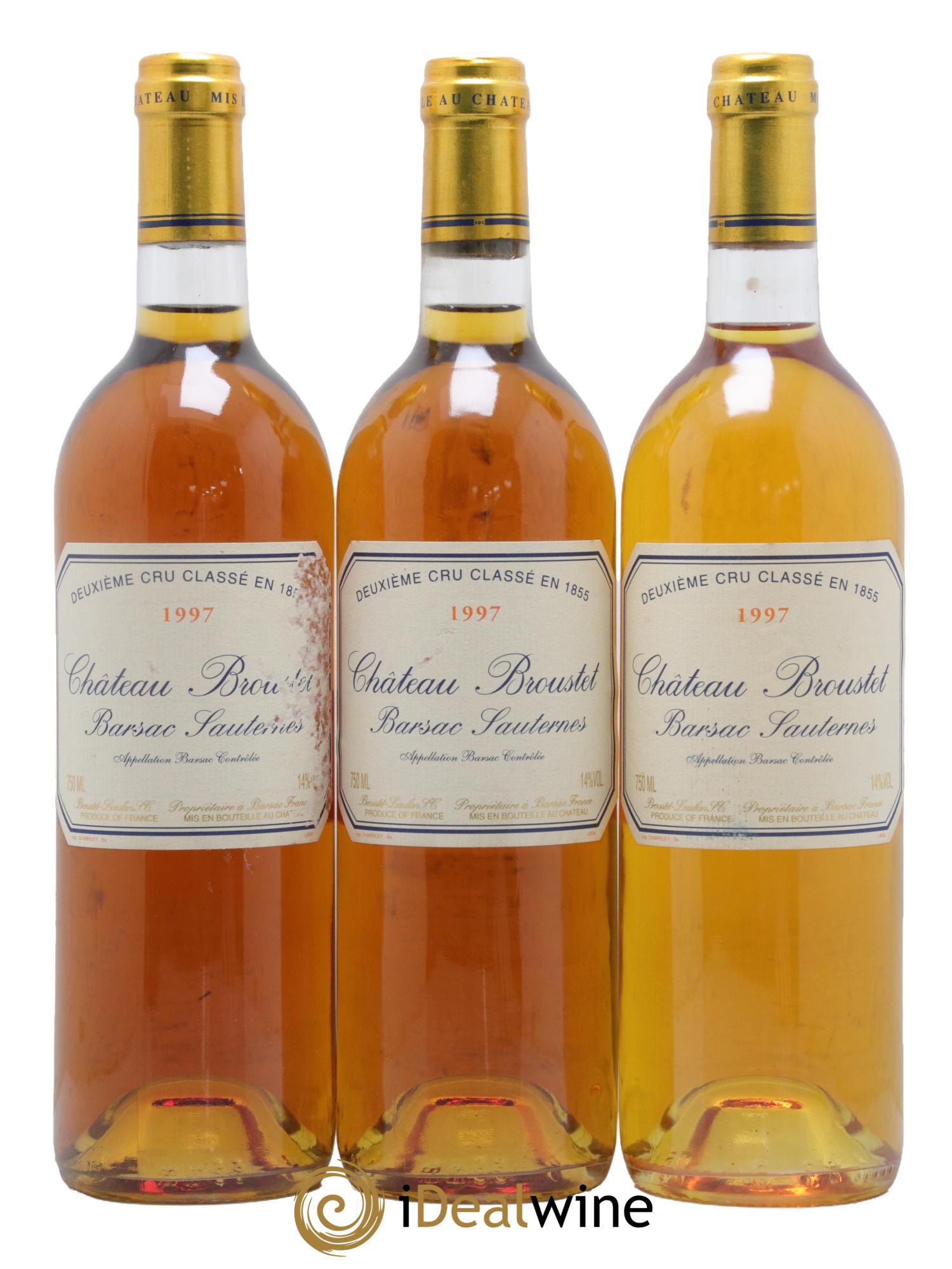 Château Broustet 2ème Grand Cru Classé 1997 - Lot of 3 bottles - 0