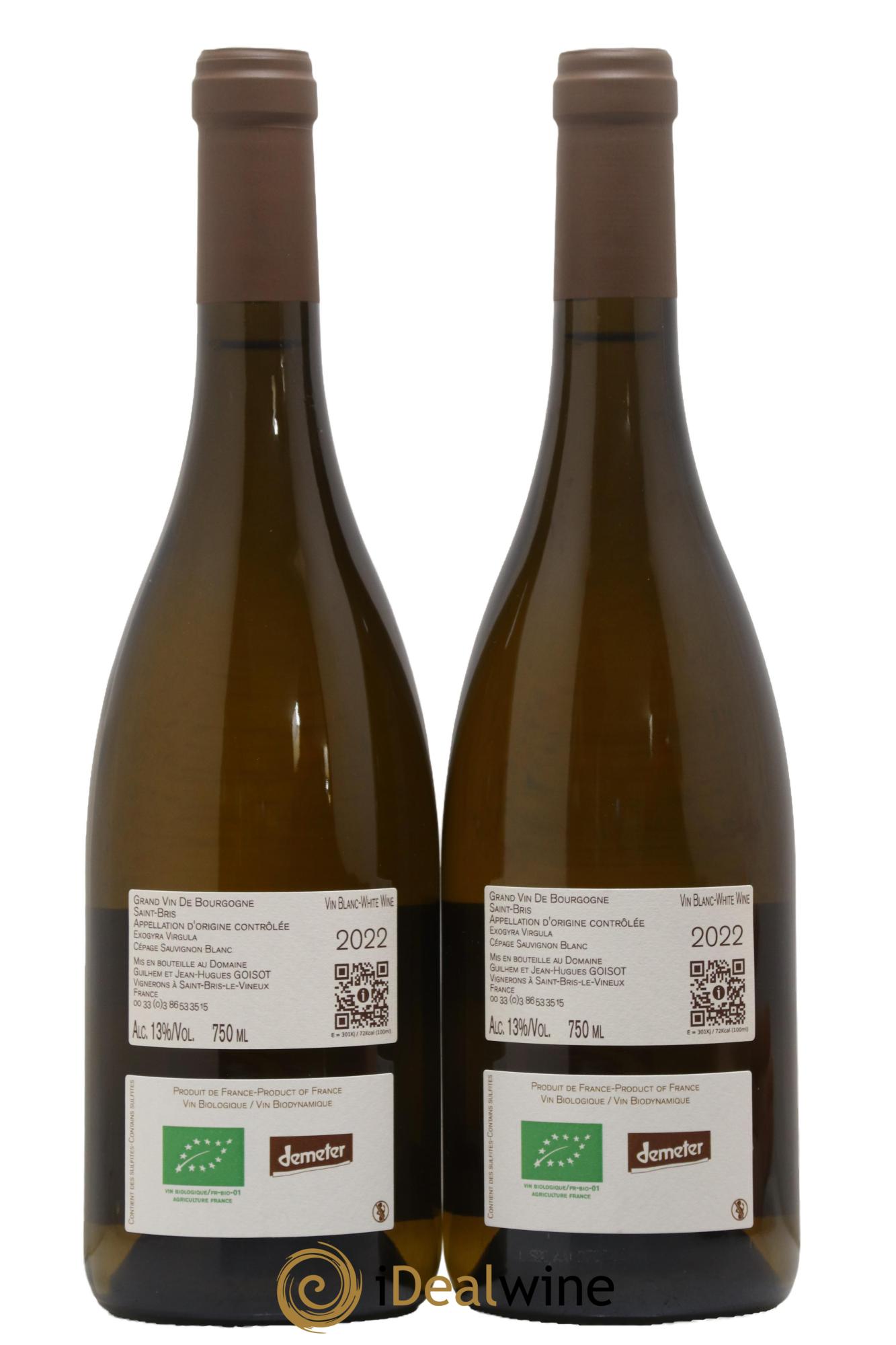 Saint-Bris Exogyra Virgula Goisot 2022 - Lot de 2 bouteilles - 1