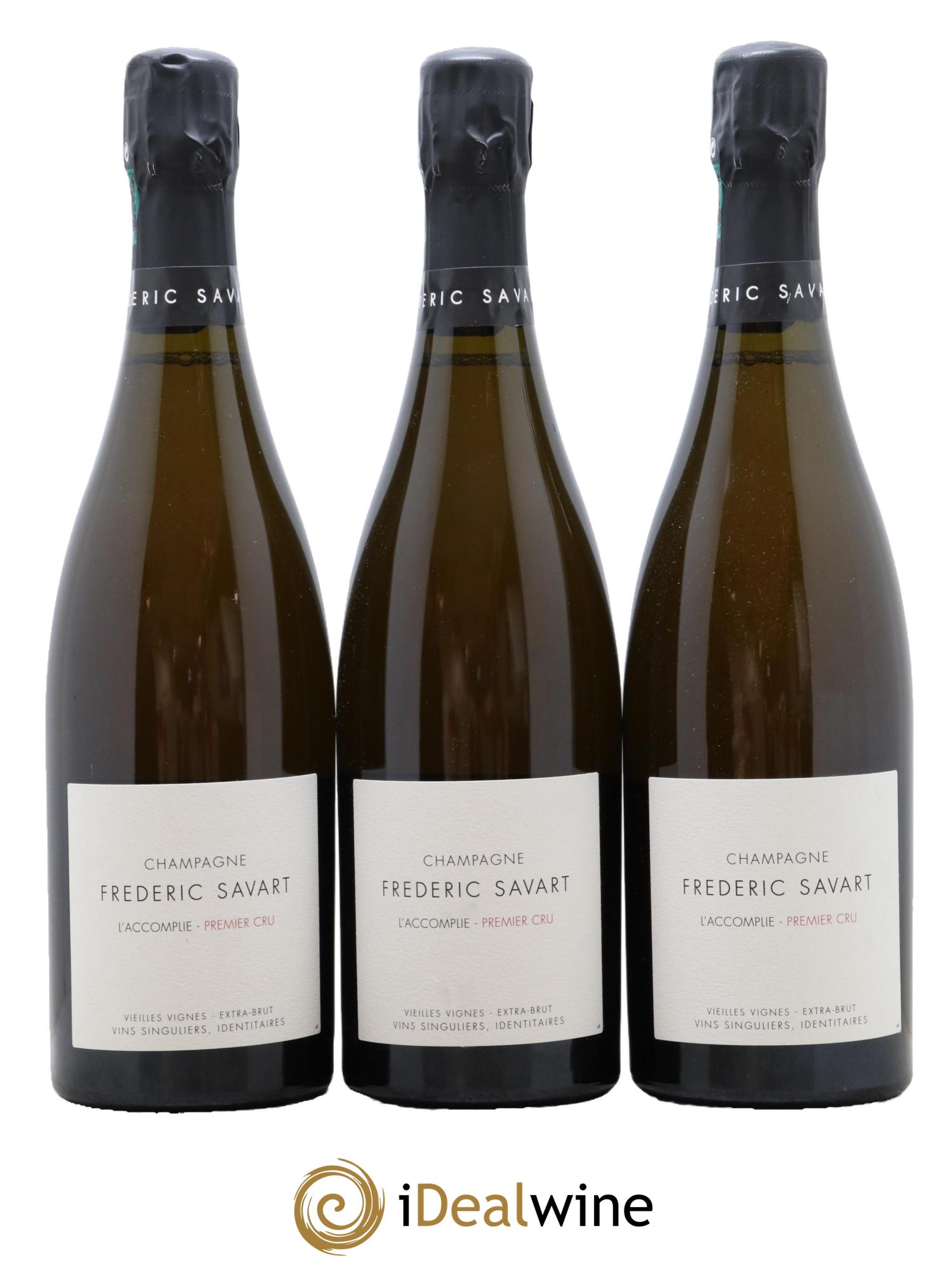 L'Accomplie Premier cru Extra-Brut Vieilles Vignes Frédéric Savart - Lot of 3 bottles - 0