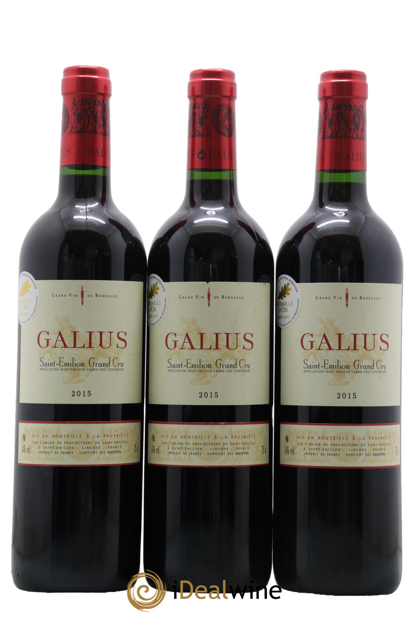 Château Galius 2015 - Lot of 3 bottles - 0