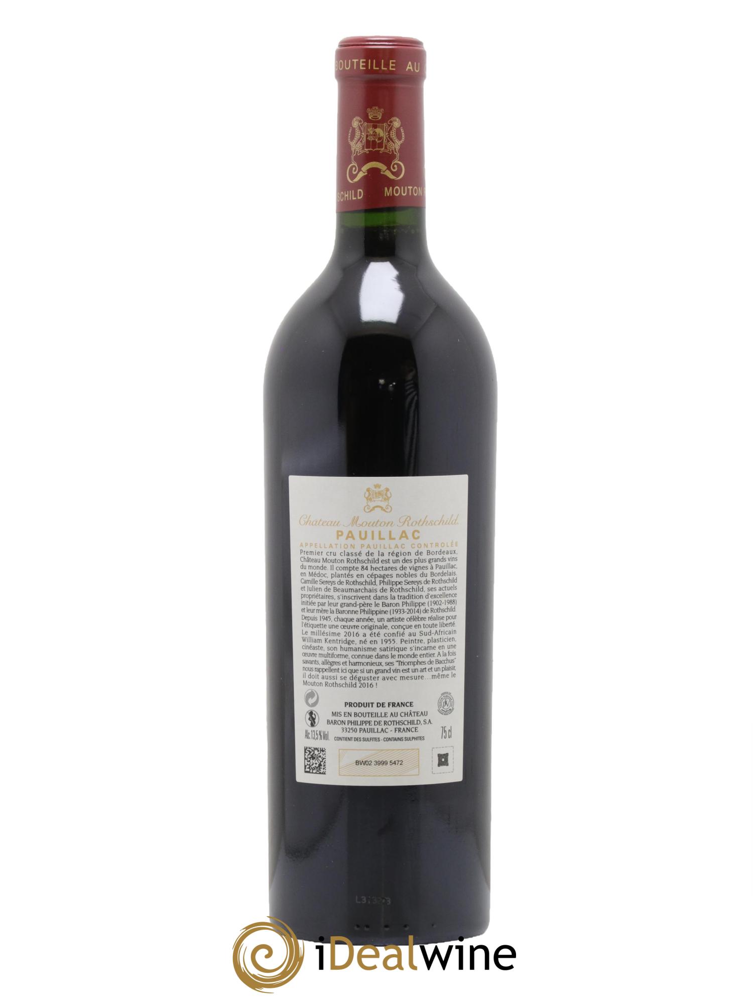 Château Mouton Rothschild 1er Grand Cru Classé 2016 - Posten von 1 Flasche - 1