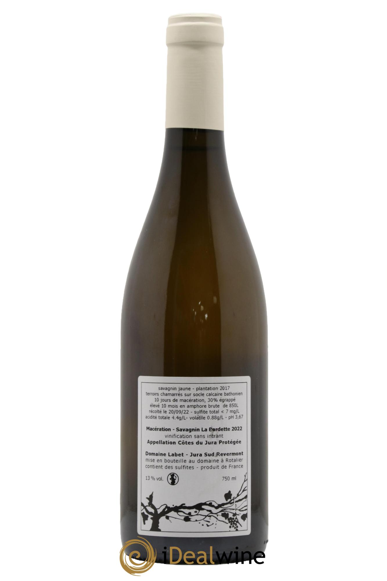 Côtes du Jura Savagnin de macération La Bardette Romain - Julien  - Charline Labet 2022 - Lot of 1 bottle - 1