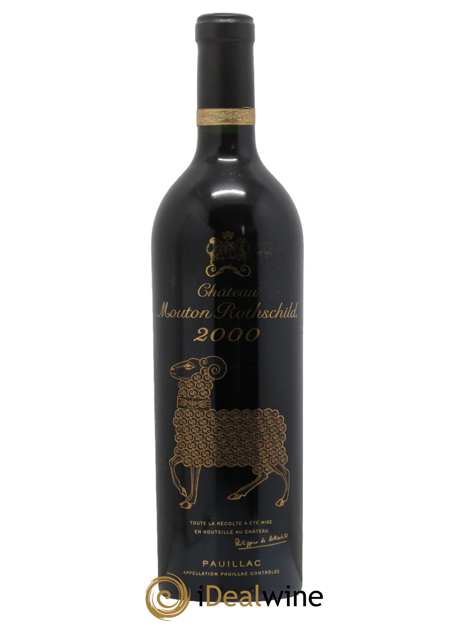 Château Mouton Rothschild 1er Grand Cru Classé 2000 - Lot de 1 bouteille - 0