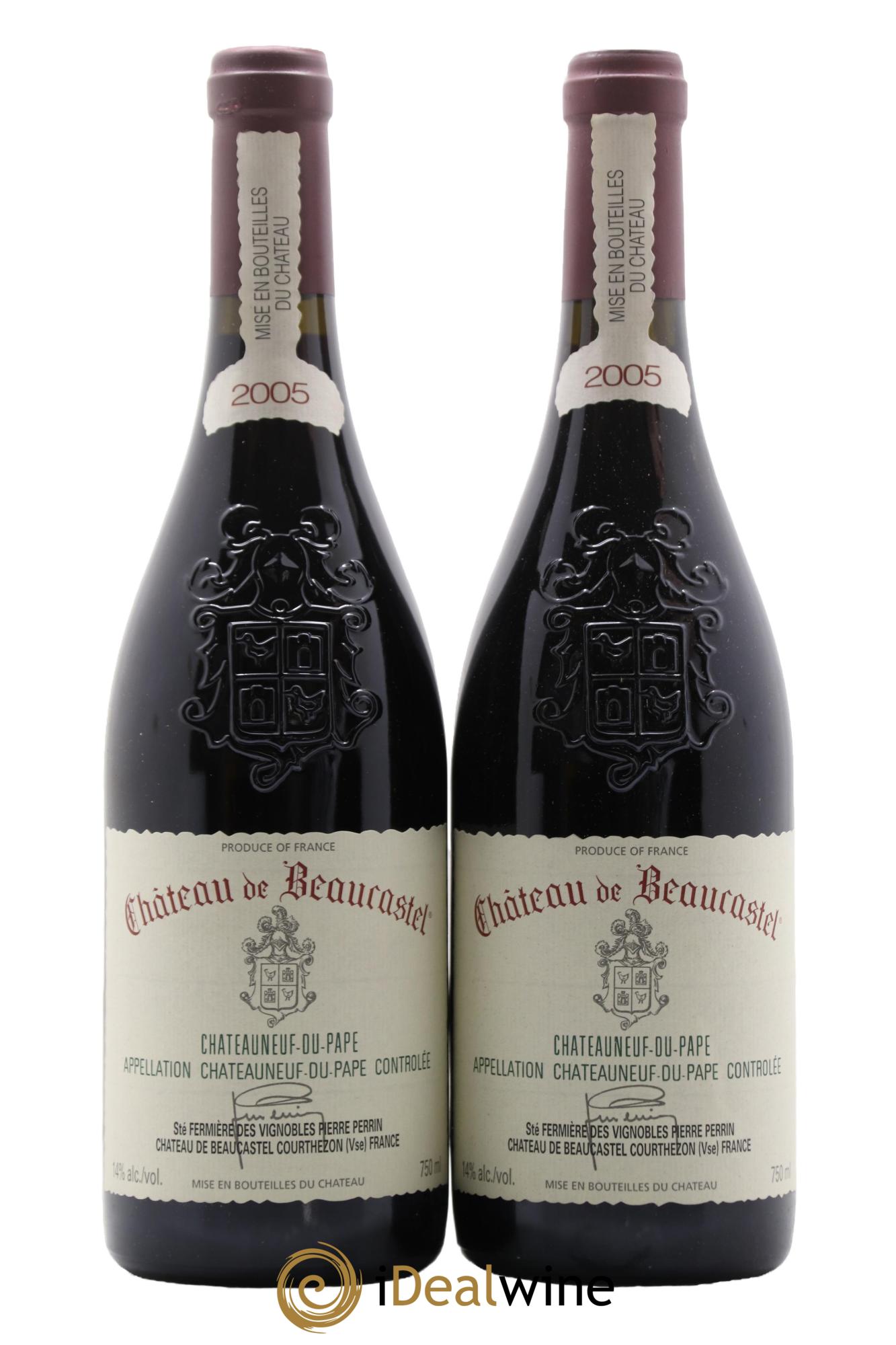 Châteauneuf-du-Pape Château de Beaucastel Famille Perrin 2005 - Lot de 2 bouteilles - 0