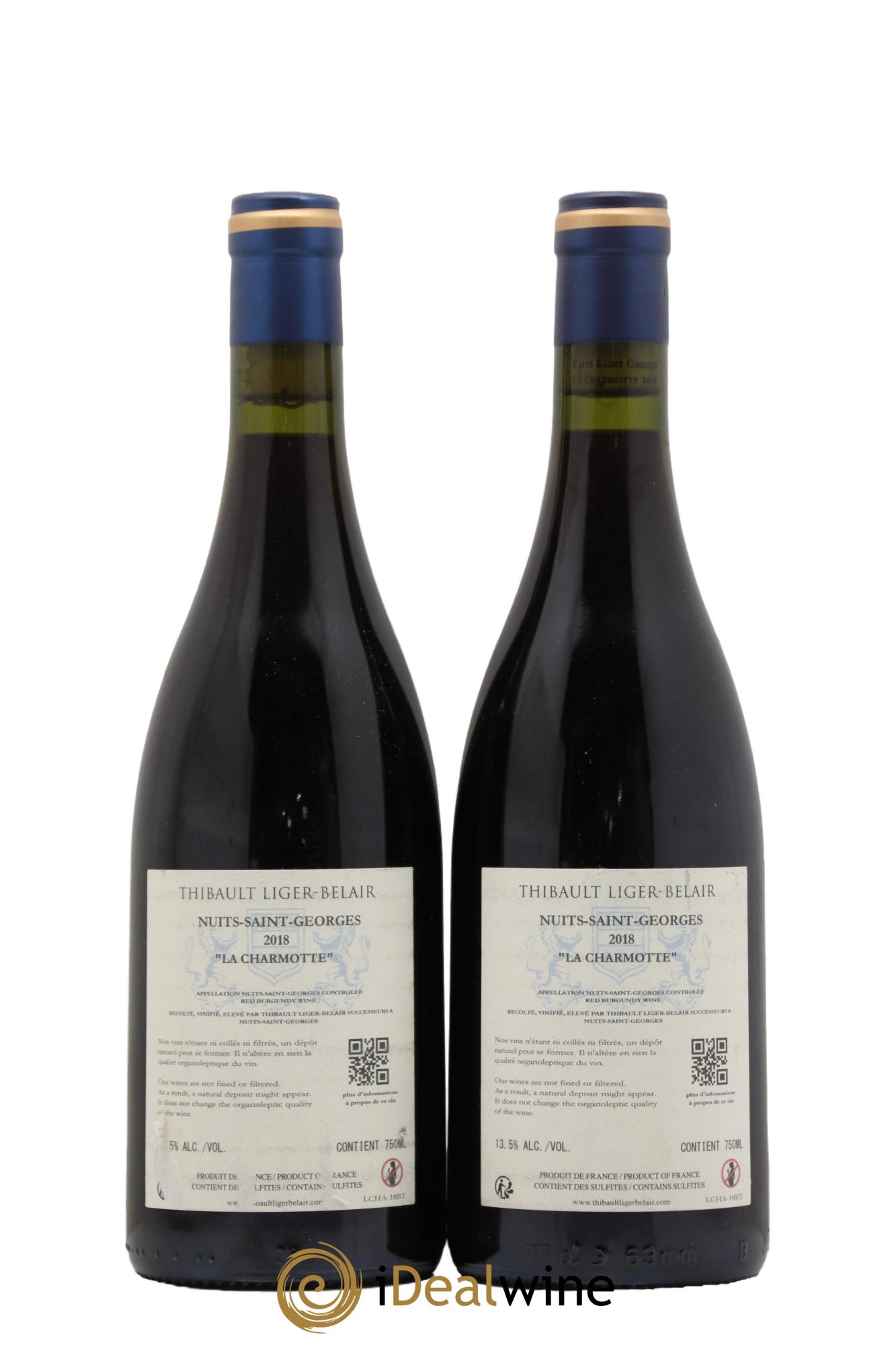 Nuits Saint-Georges La Charmotte Thibault Liger-Belair 2018 - Lot de 2 bouteilles - 1