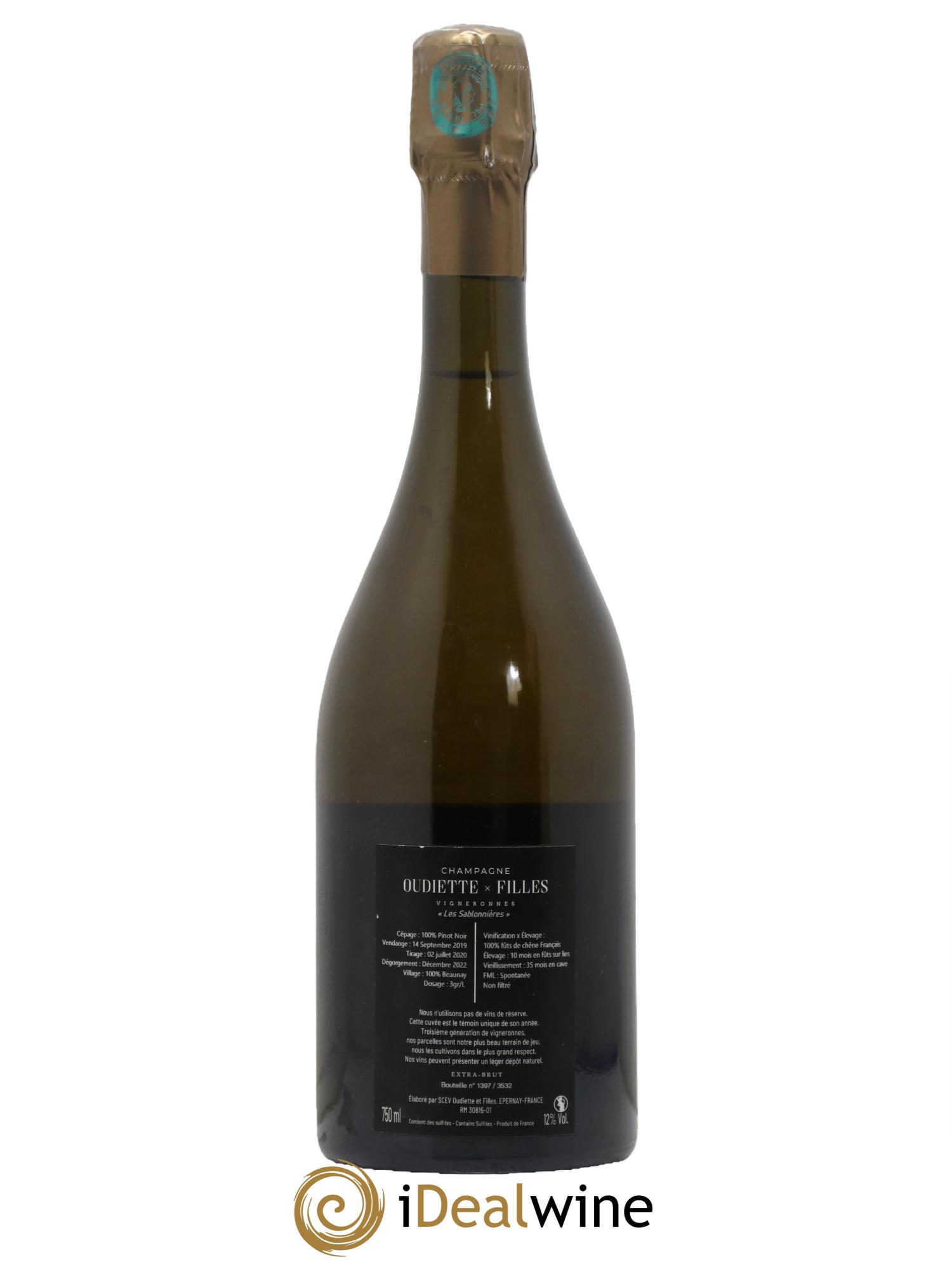 Champagne Les Sablonnières Oudiette-Filles 2019 - Posten von 1 Flasche - 1