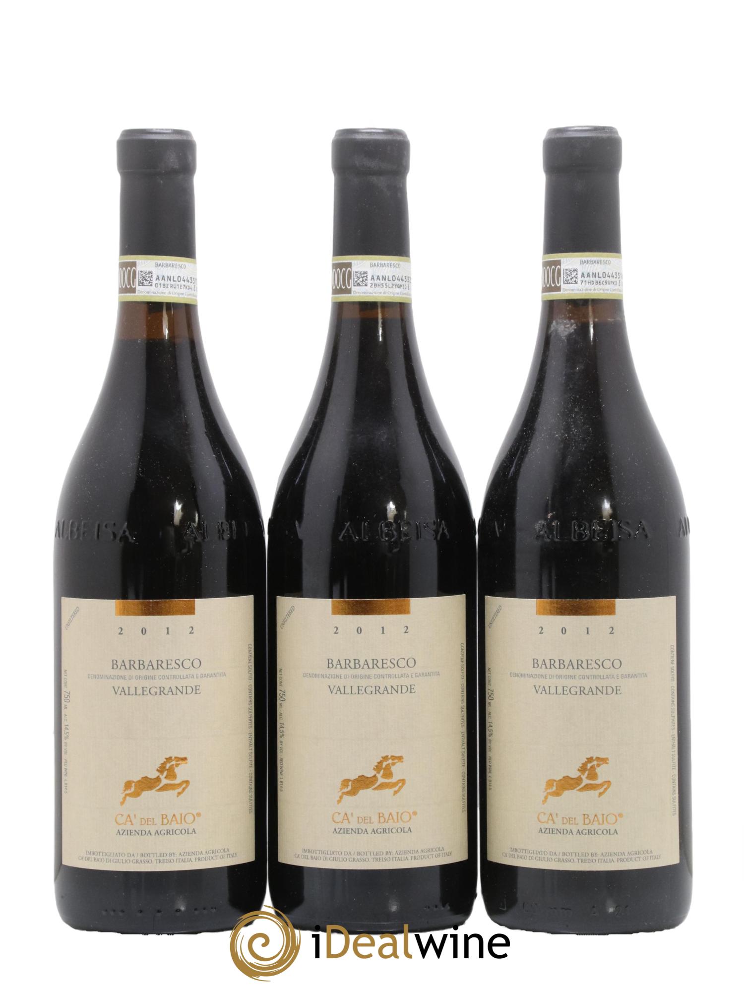 Barbaresco DOCG Vallegrande Ca' del Baio 2012 - Posten von 3 Flaschen - 0