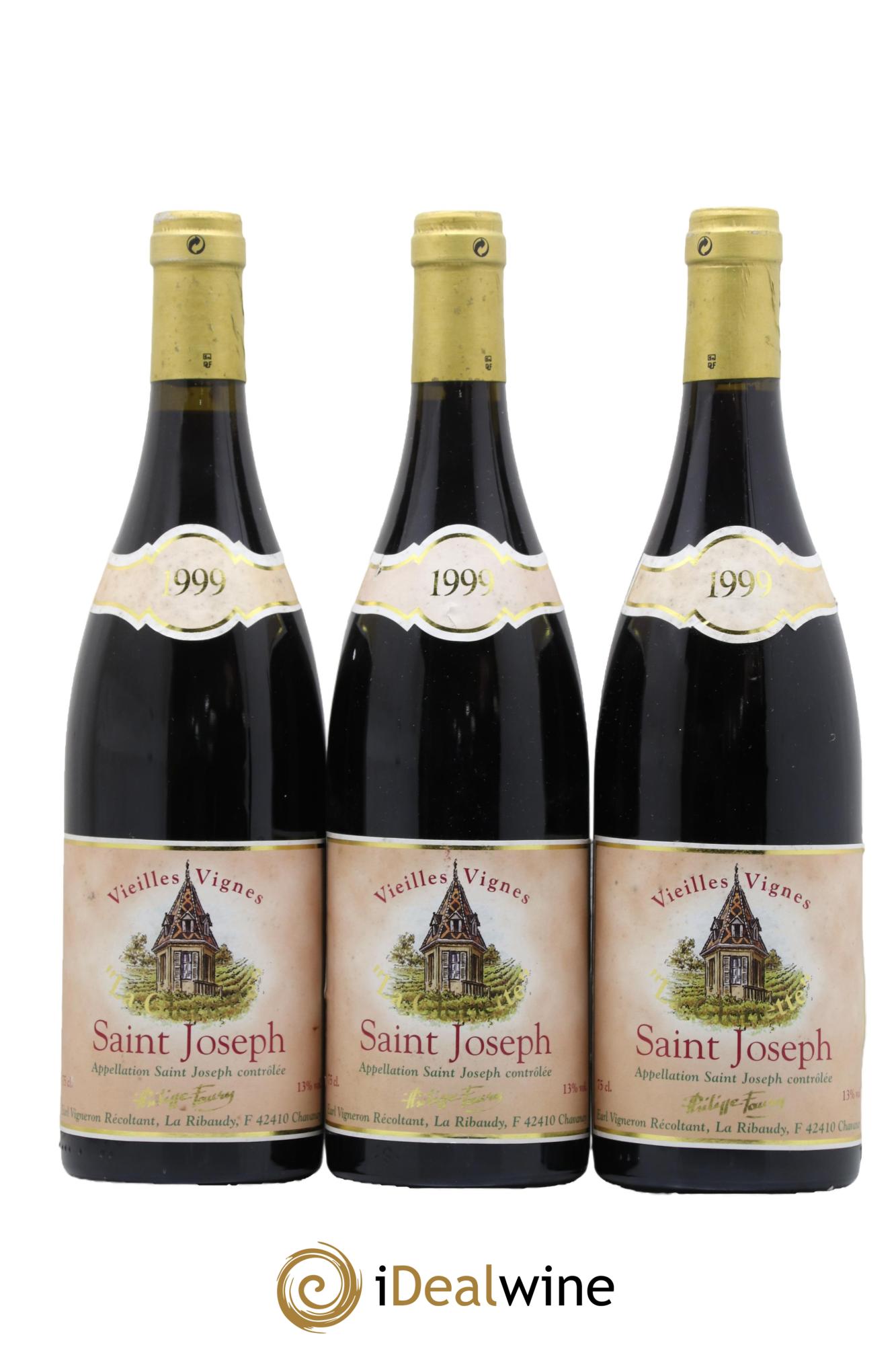 Saint-Joseph La Gloriette  Vieilles Vignes Philippe Faury 1999 - Posten von 3 Flaschen - 0