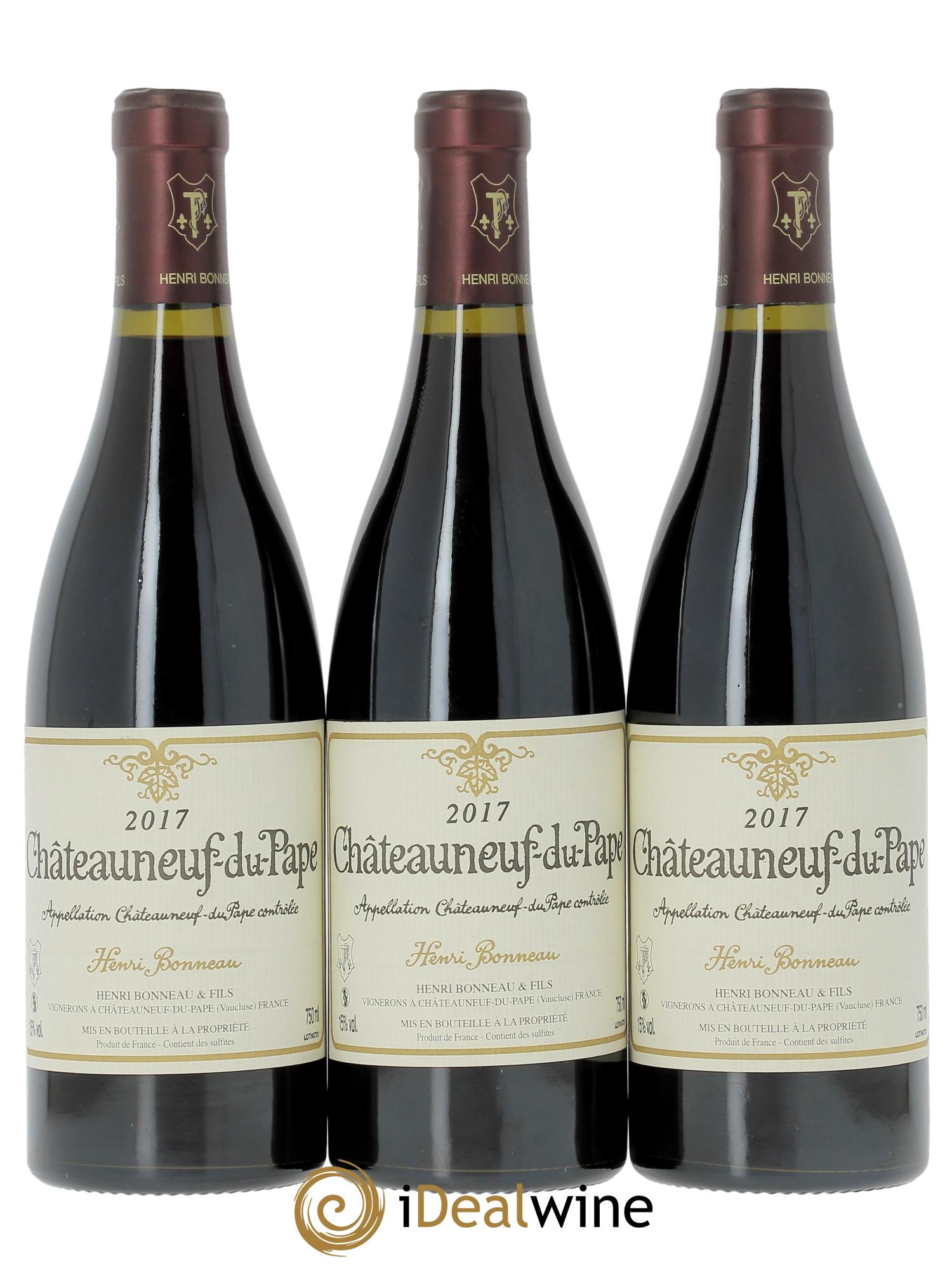 Châteauneuf-du-Pape Henri Bonneau Henri Bonneau & Fils 2017 - Posten von 3 Flaschen - 0