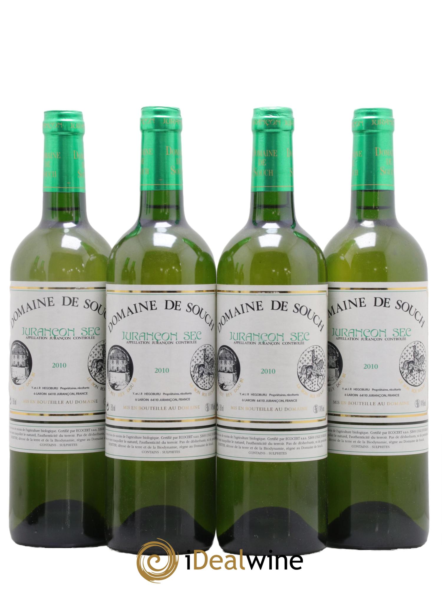 Jurançon sec Souch (Domaine de) 2010 - Lot de 4 bouteilles - 0