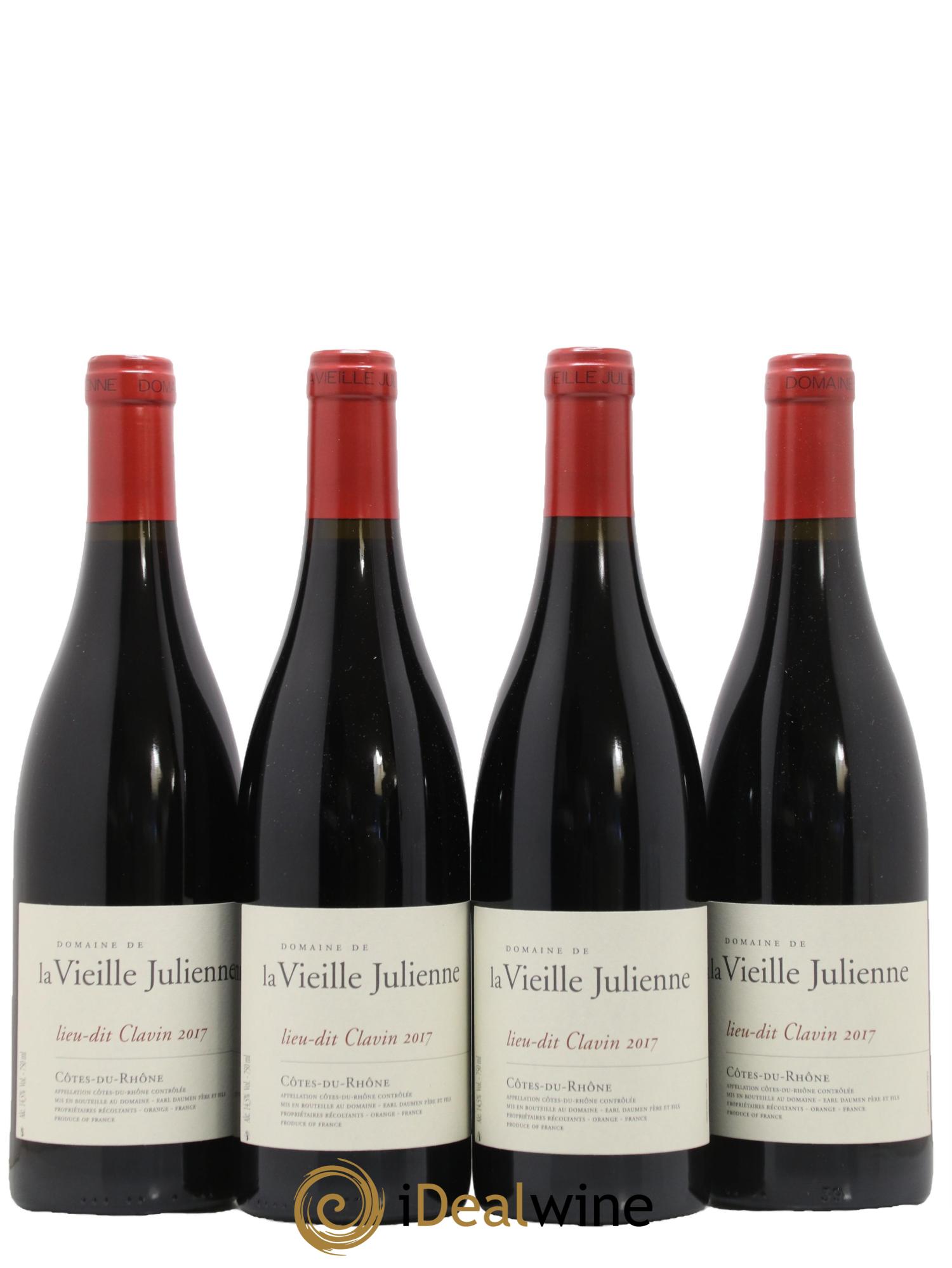 Côtes du Rhône Vieille Julienne (Domaine de la) Lieu-dit Clavin Jean-Paul Daumen 2017 - Lot de 4 bouteilles - 0