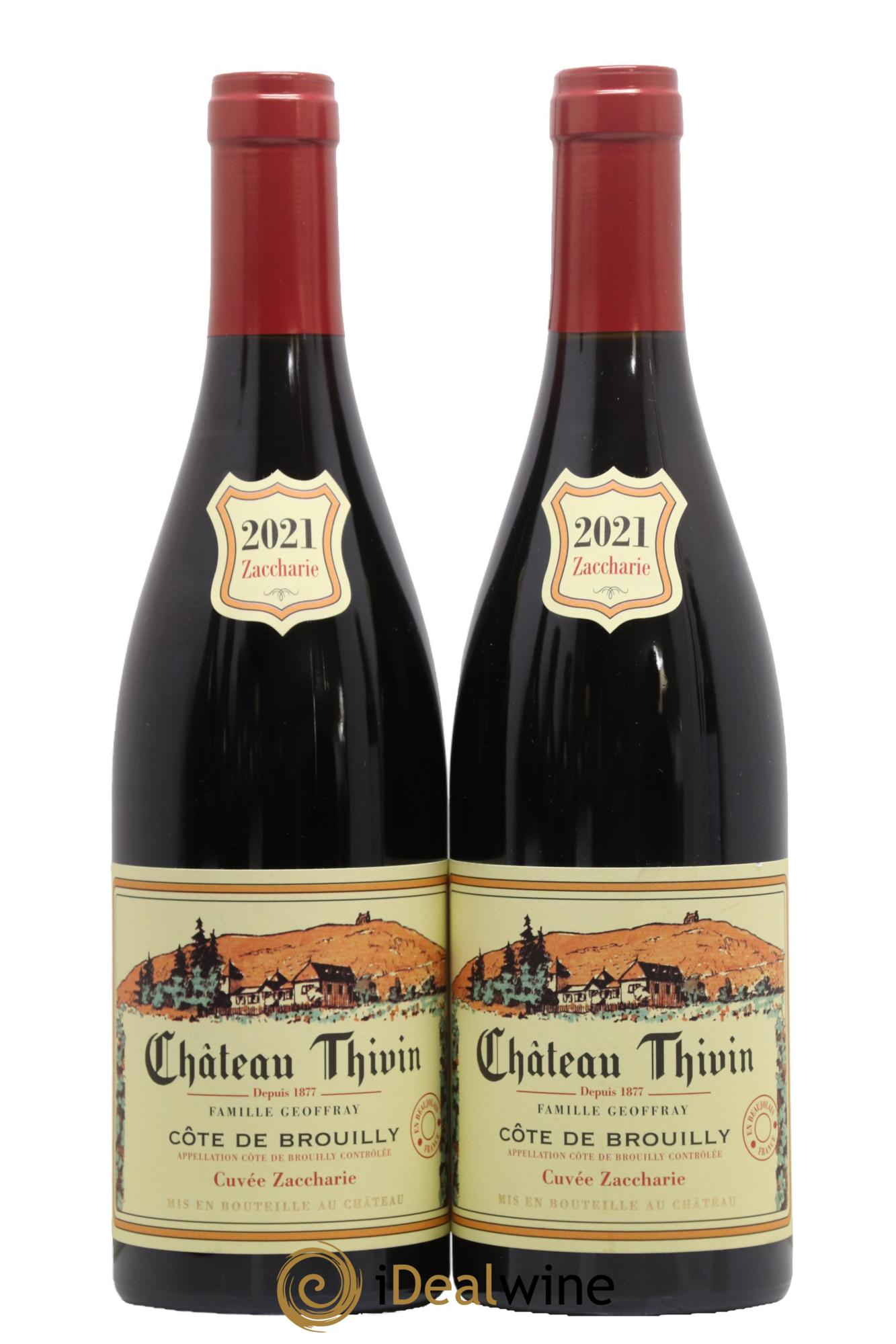 Côte de Brouilly Cuvée Zaccharie Château Thivin 2021 - Lot of 2 bottles - 0