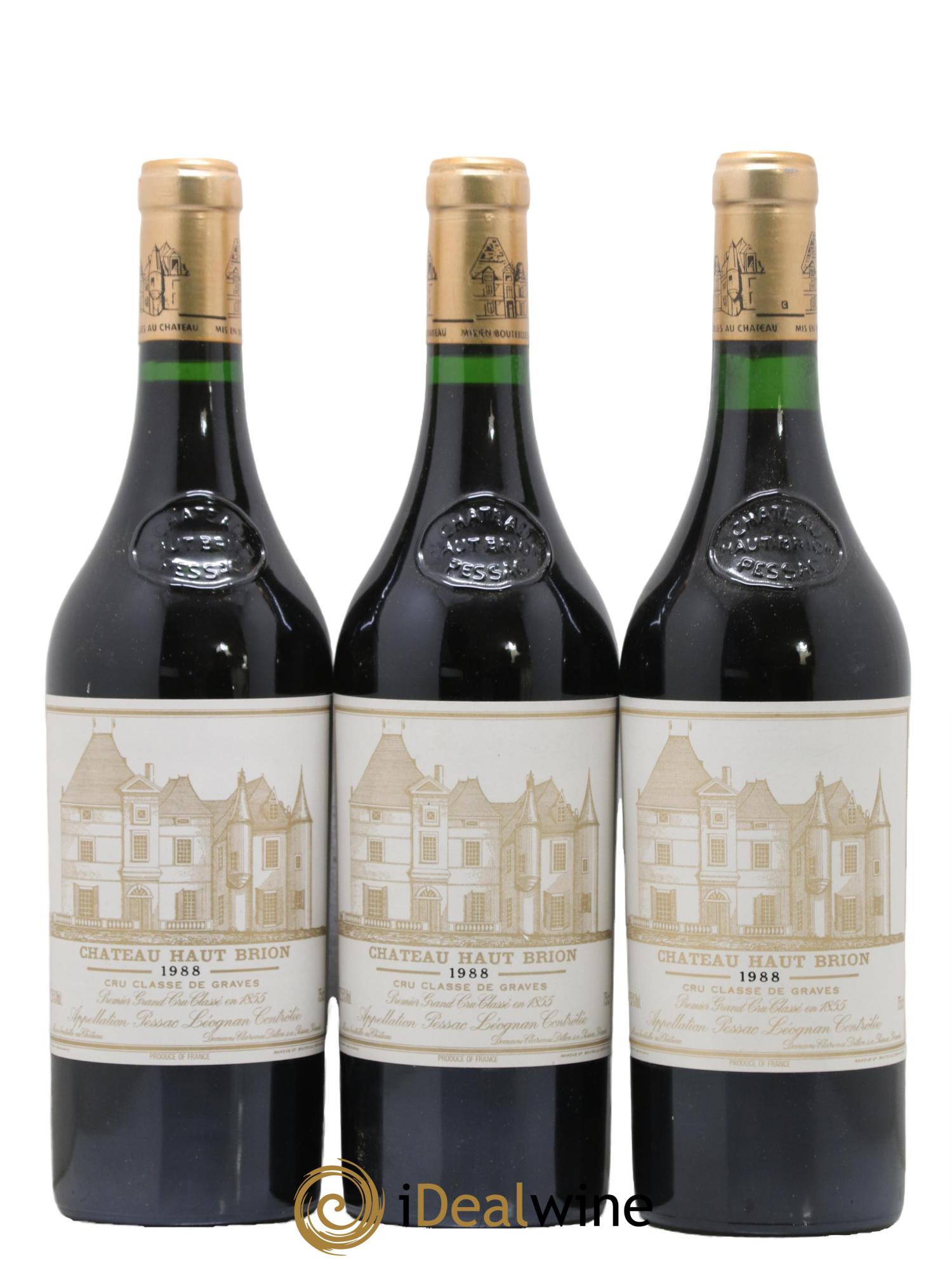 Château Haut Brion 1er Grand Cru Classé 1988 - Lot of 3 bottles - 0