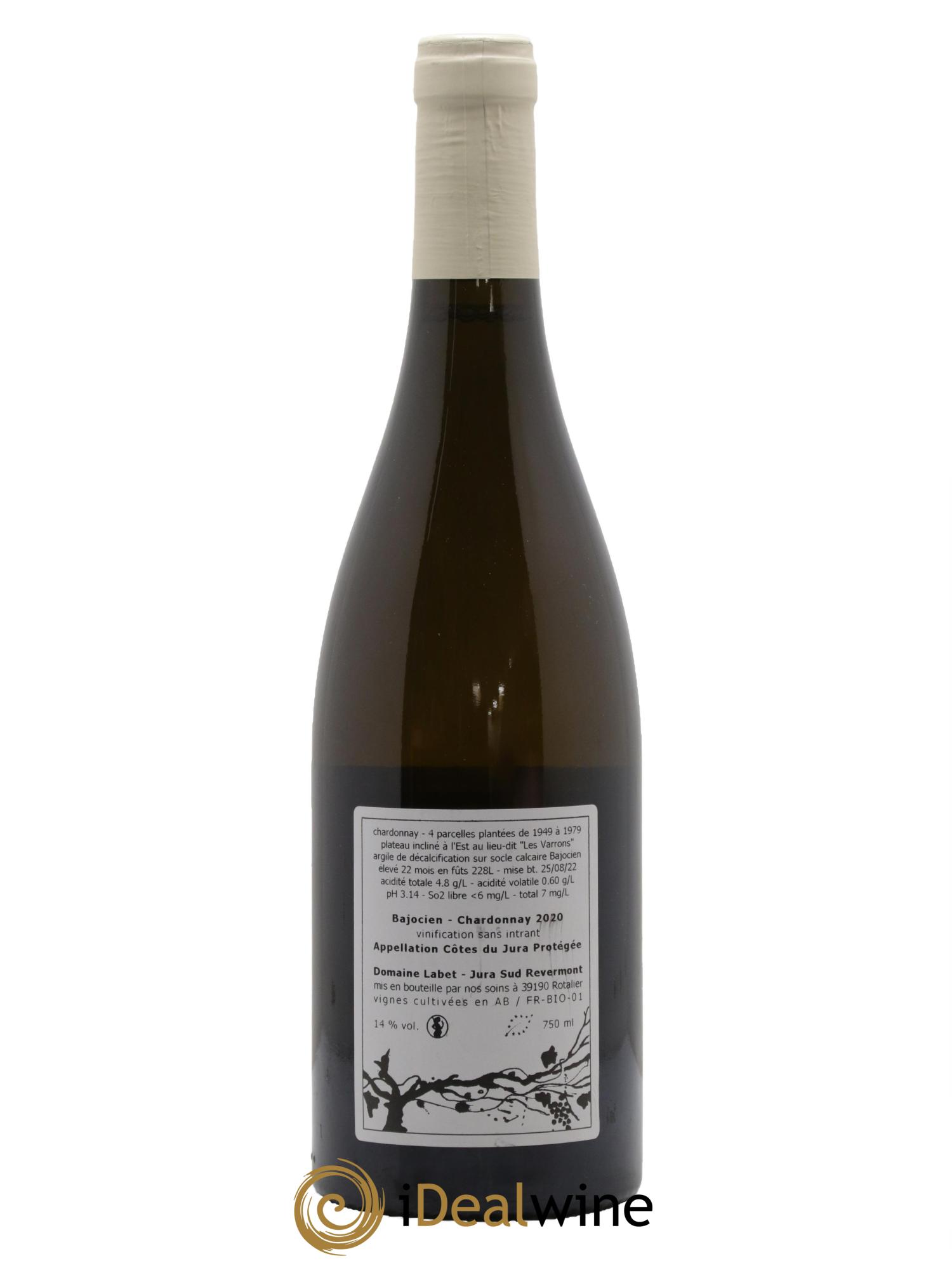 Côtes du Jura Chardonnay Bajocien Romain - Julien  - Charline Labet 2020 - Lot de 1 bouteille - 1