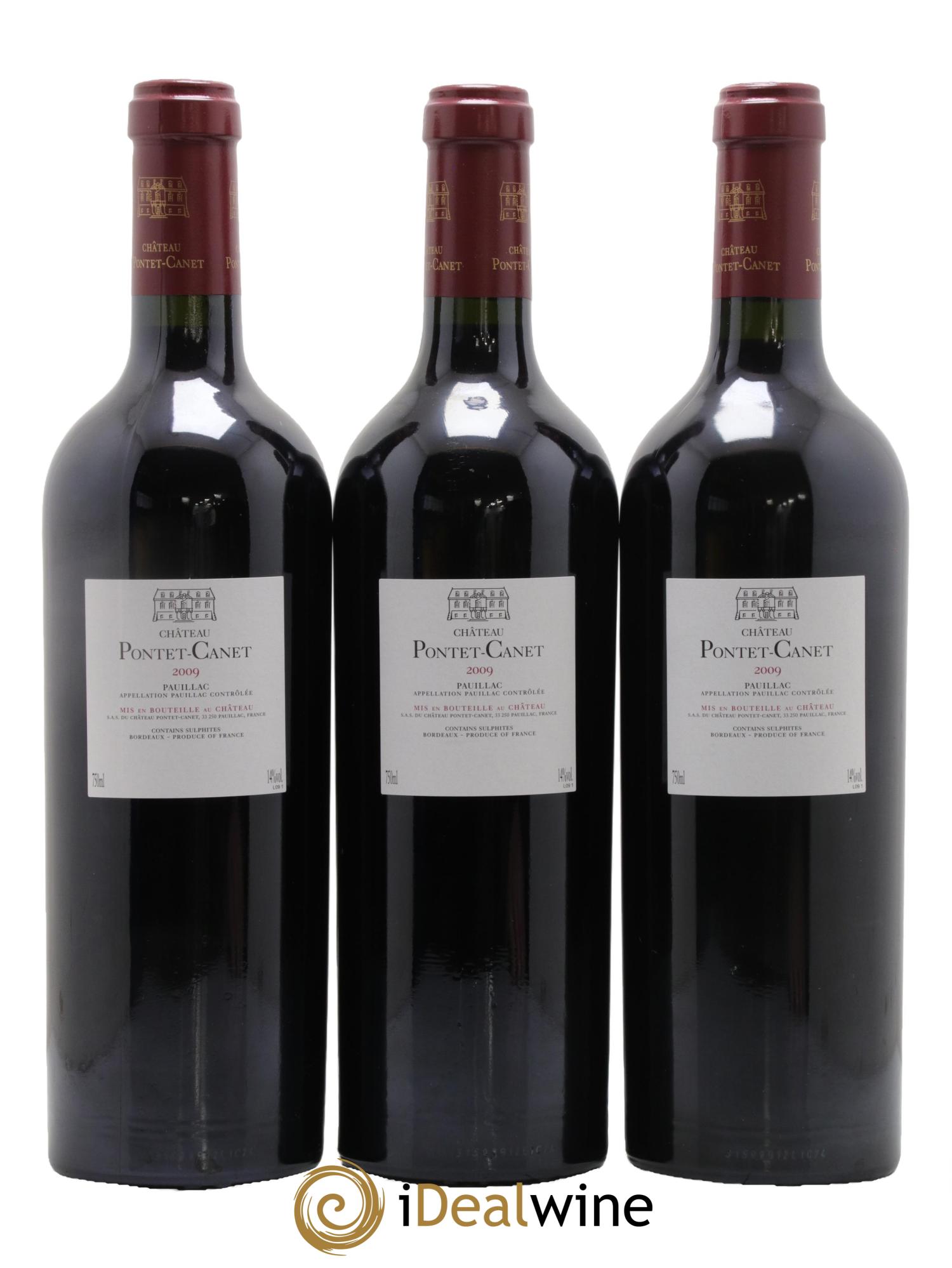 Château Pontet Canet 5ème Grand Cru Classé 2009 - Lotto di 3 bottiglie - 1