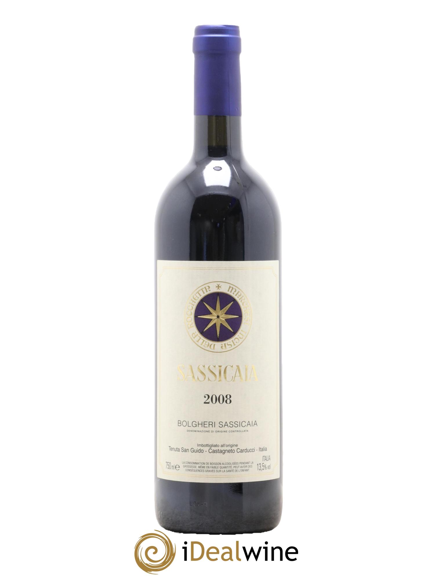 Bolgheri DOC Sassicaia Tenuta San Guido 2008 - Lotto di 1 bottiglia - 0