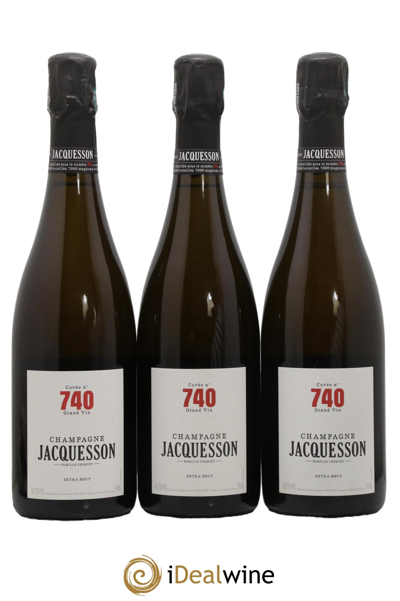 Cuvée 740 Extra Brut Jacquesson  - Posten von 3 Flaschen - 0