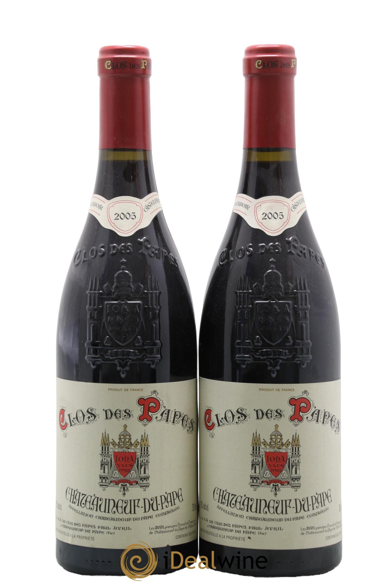 Châteauneuf-du-Pape Clos des Papes - Paul Avril 2005 - Lotto di 2 bottiglie - 0