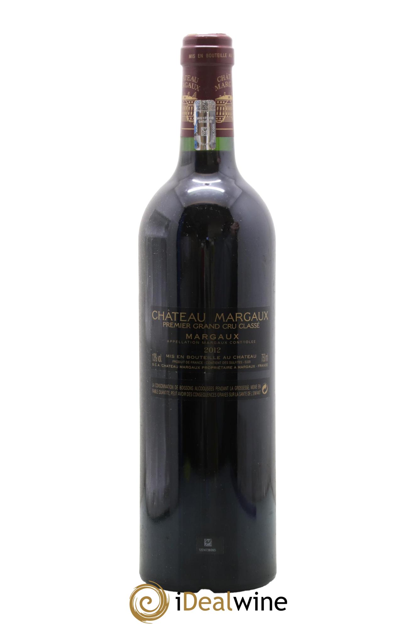 Château Margaux 1er Grand Cru Classé 2012 - Lot de 1 bouteille - 1