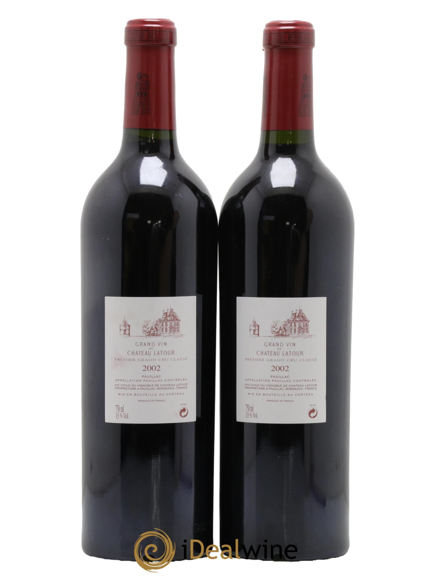 Château Latour 1er Grand Cru Classé 2002 - Lot de 2 bouteilles - 1