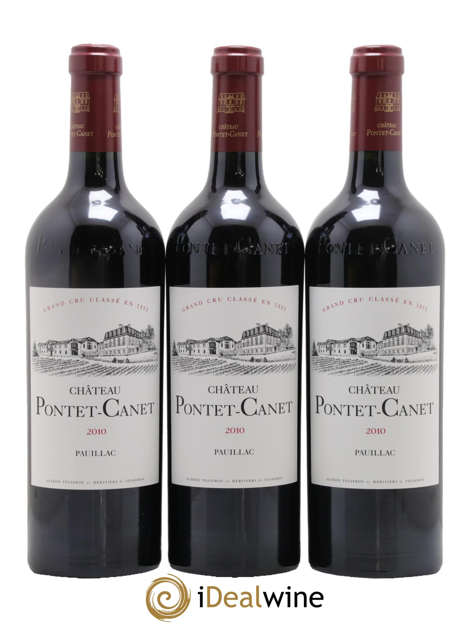 Château Pontet Canet 5ème Grand Cru Classé 2010 - Lotto di 3 bottiglie - 0