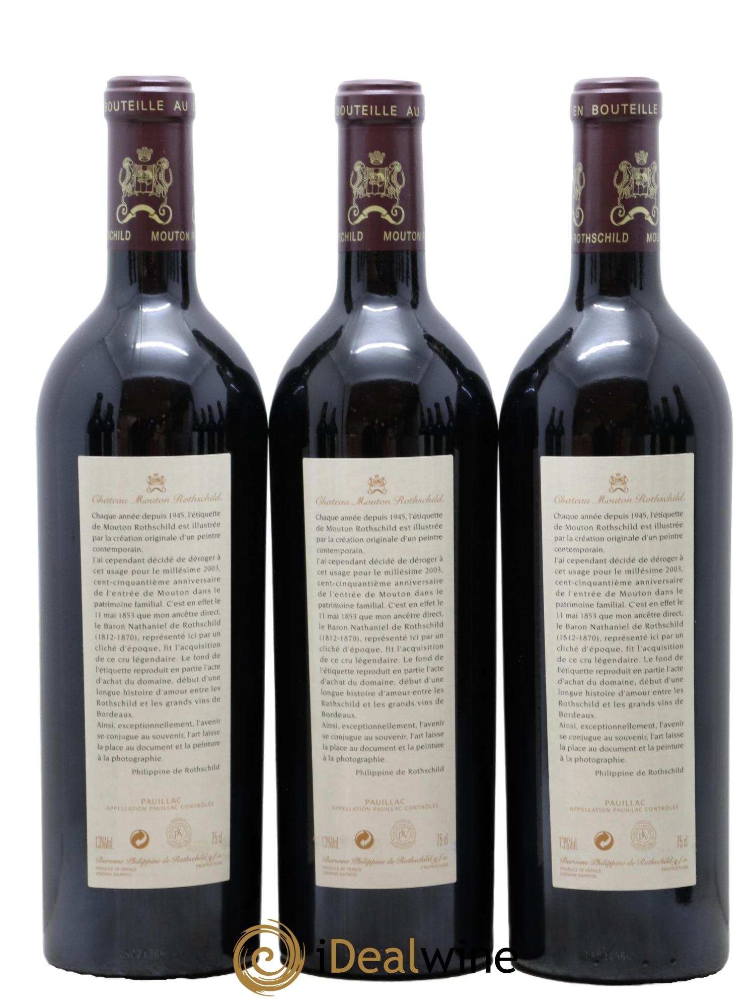 Château Mouton Rothschild 1er Grand Cru Classé  2003 - Lot de 12 bouteilles - 4