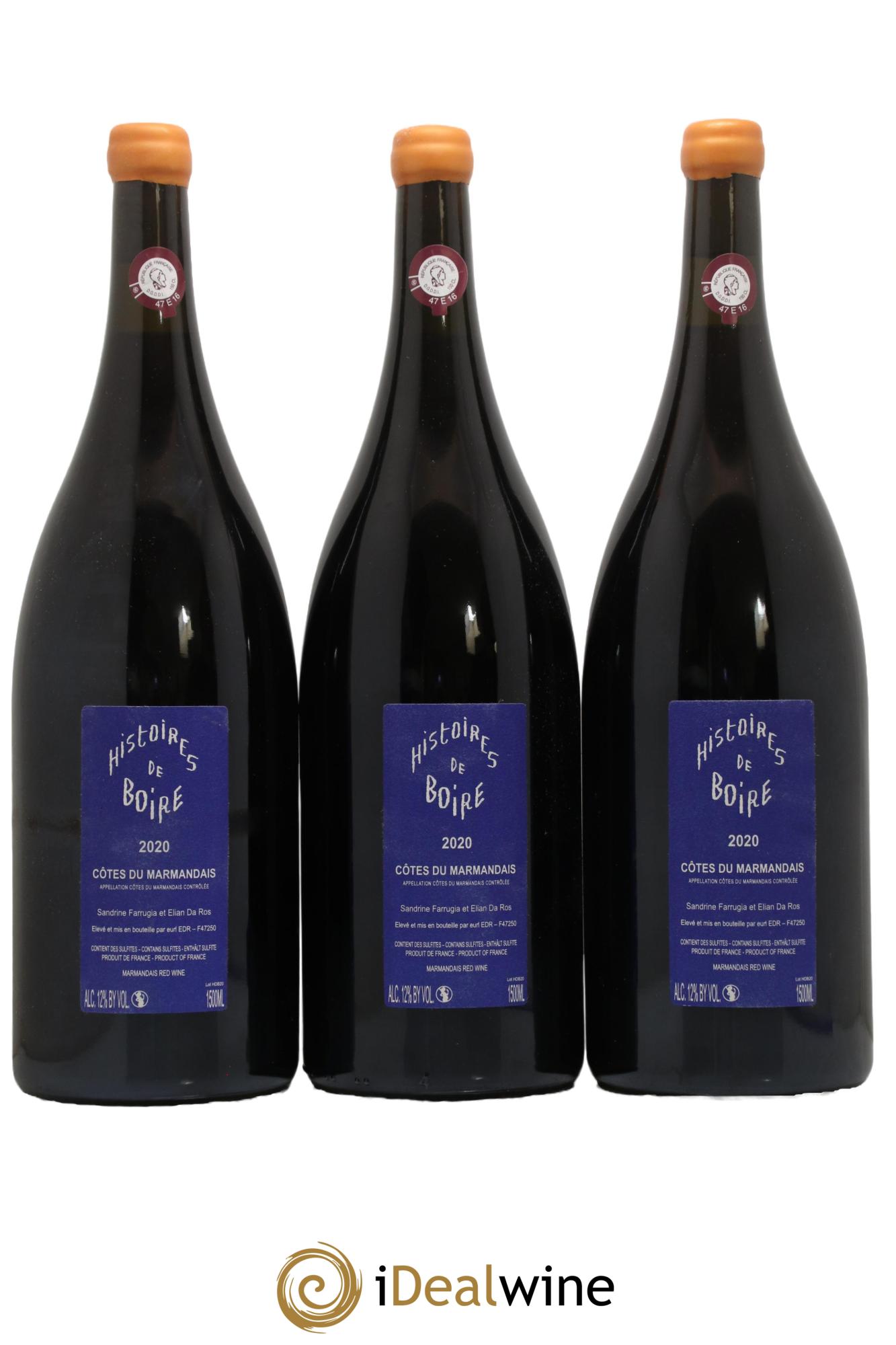 Côtes du Marmandais Histoires de Boire Elian Da Ros (Domaine) 2020 - Lot de 3 magnums - 1