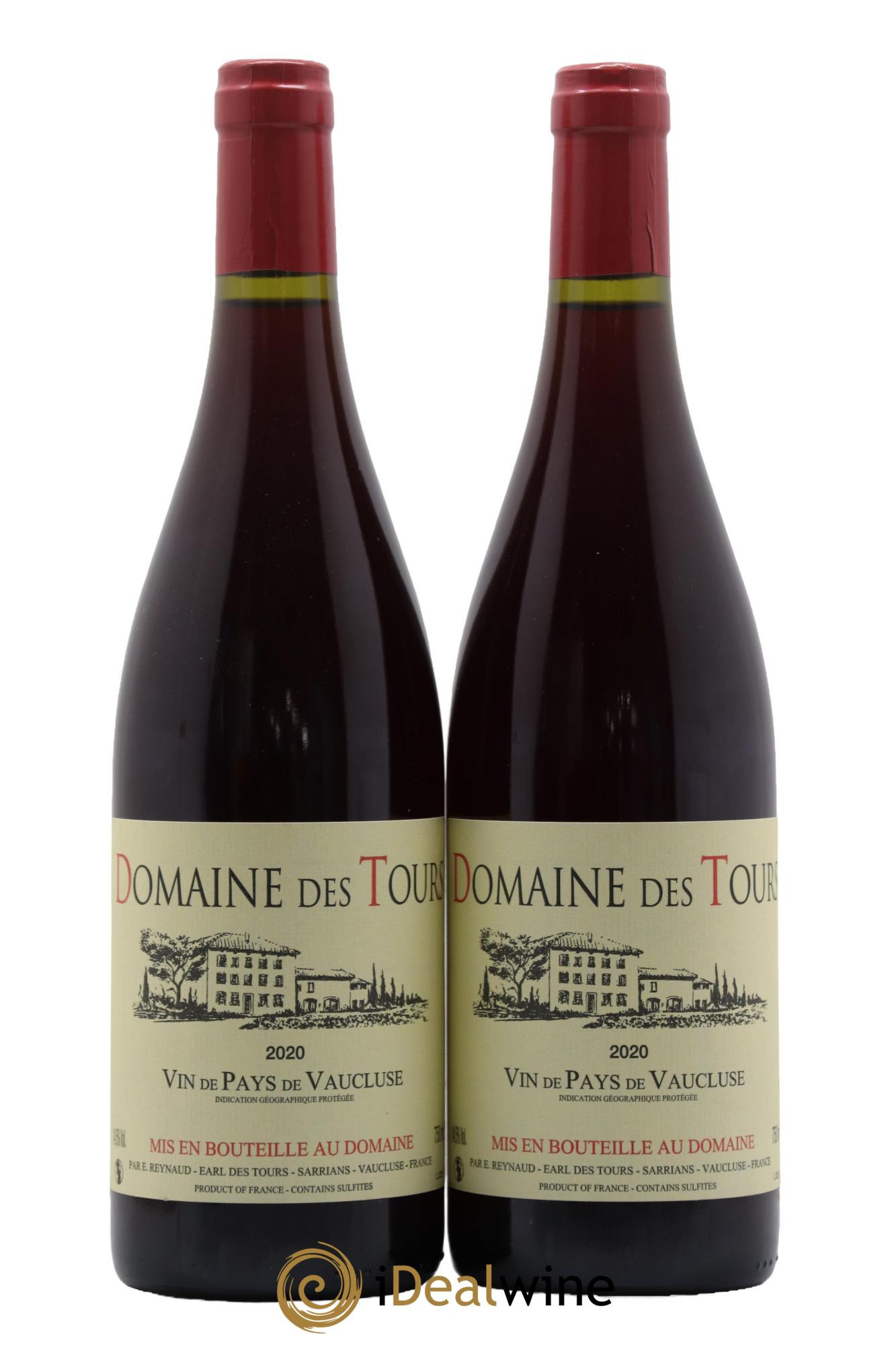 IGP Vaucluse (Vin de Pays de Vaucluse) Domaine des Tours Emmanuel Reynaud 2020 - Lot de 2 bouteilles - 0