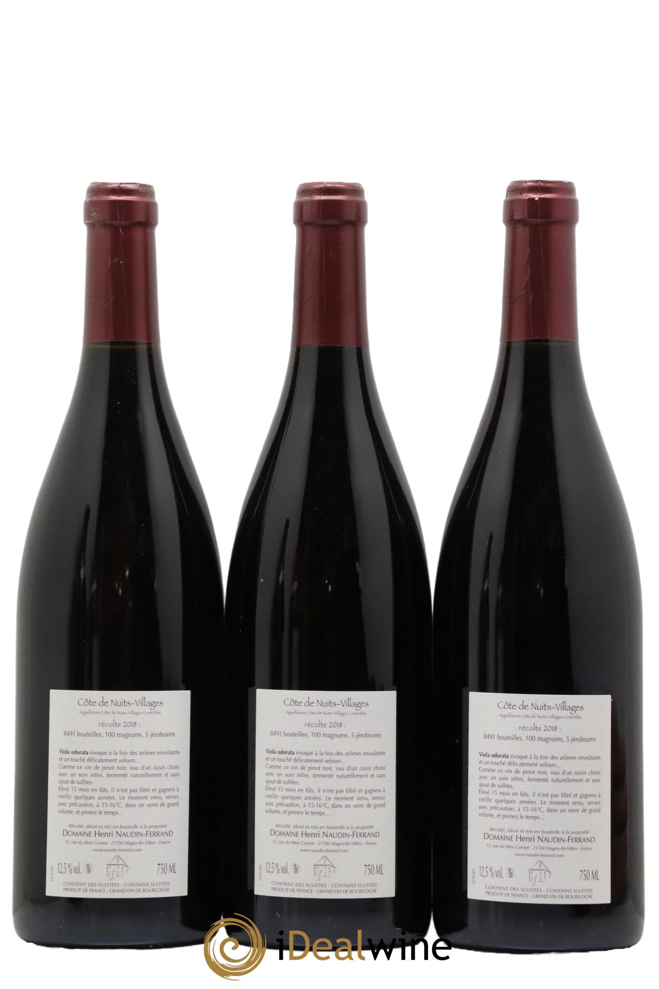 Côte de Nuits-Villages Viola Odorata Naudin-Ferrand (Domaine) 2018 - Lotto di 3 bottiglie - 1