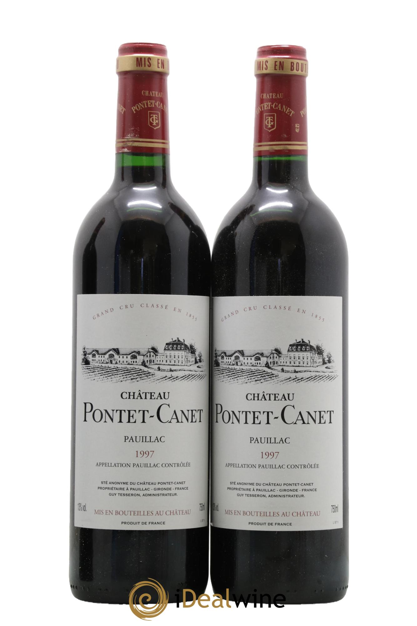 Château Pontet Canet 5ème Grand Cru Classé 1997 - Lot de 2 bouteilles - 0