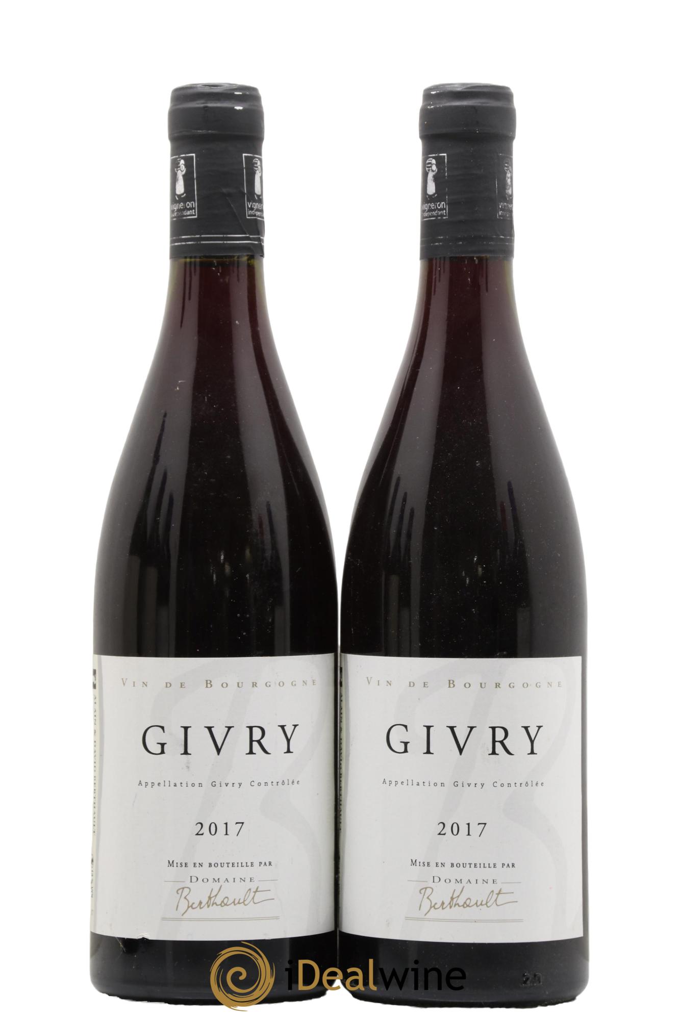 Givry Domaine Berthoult 2017 - Lot de 2 bouteilles - 0