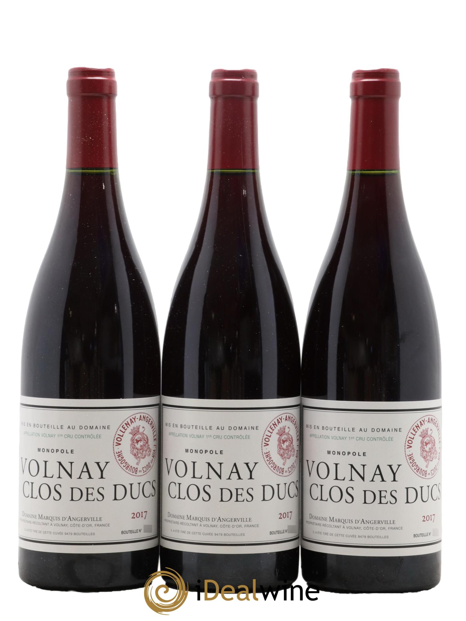 Volnay 1er Cru Clos des Ducs Marquis d'Angerville (Domaine)  2017 - Lot de 3 bouteilles - 0