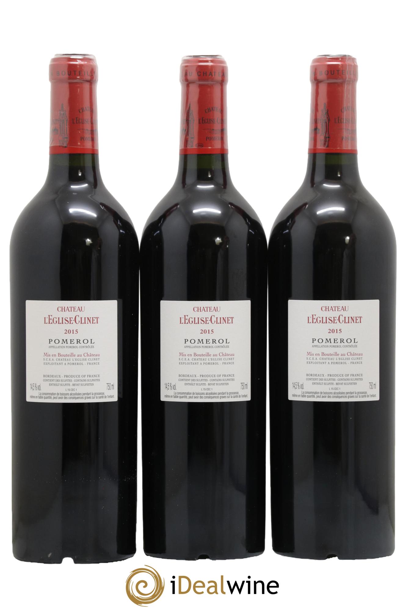 Château l' Église Clinet 2015 - Lot de 3 bouteilles - 2