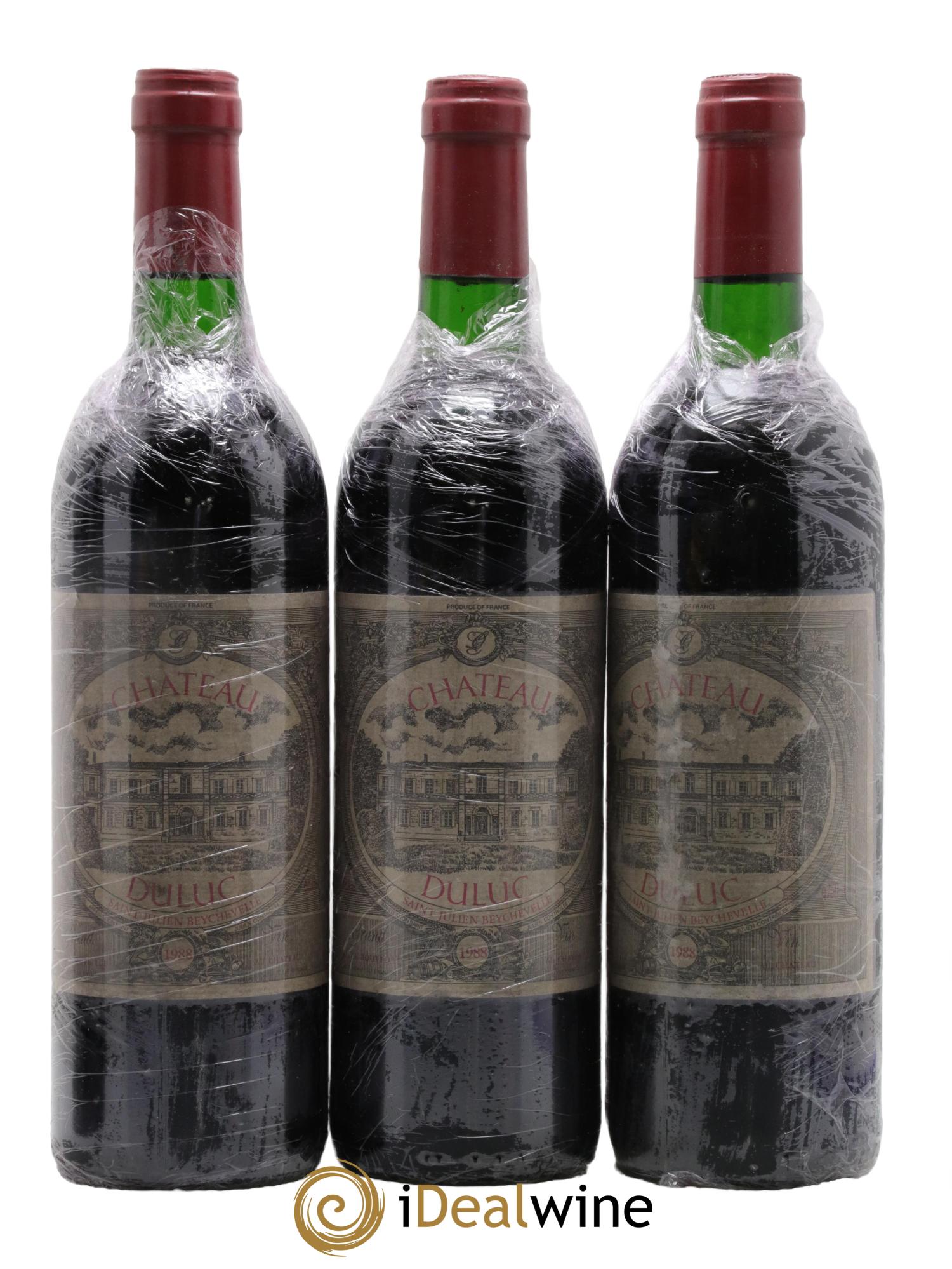 Duluc de Branaire Second Vin 1988 - Posten von 3 Flaschen - 0