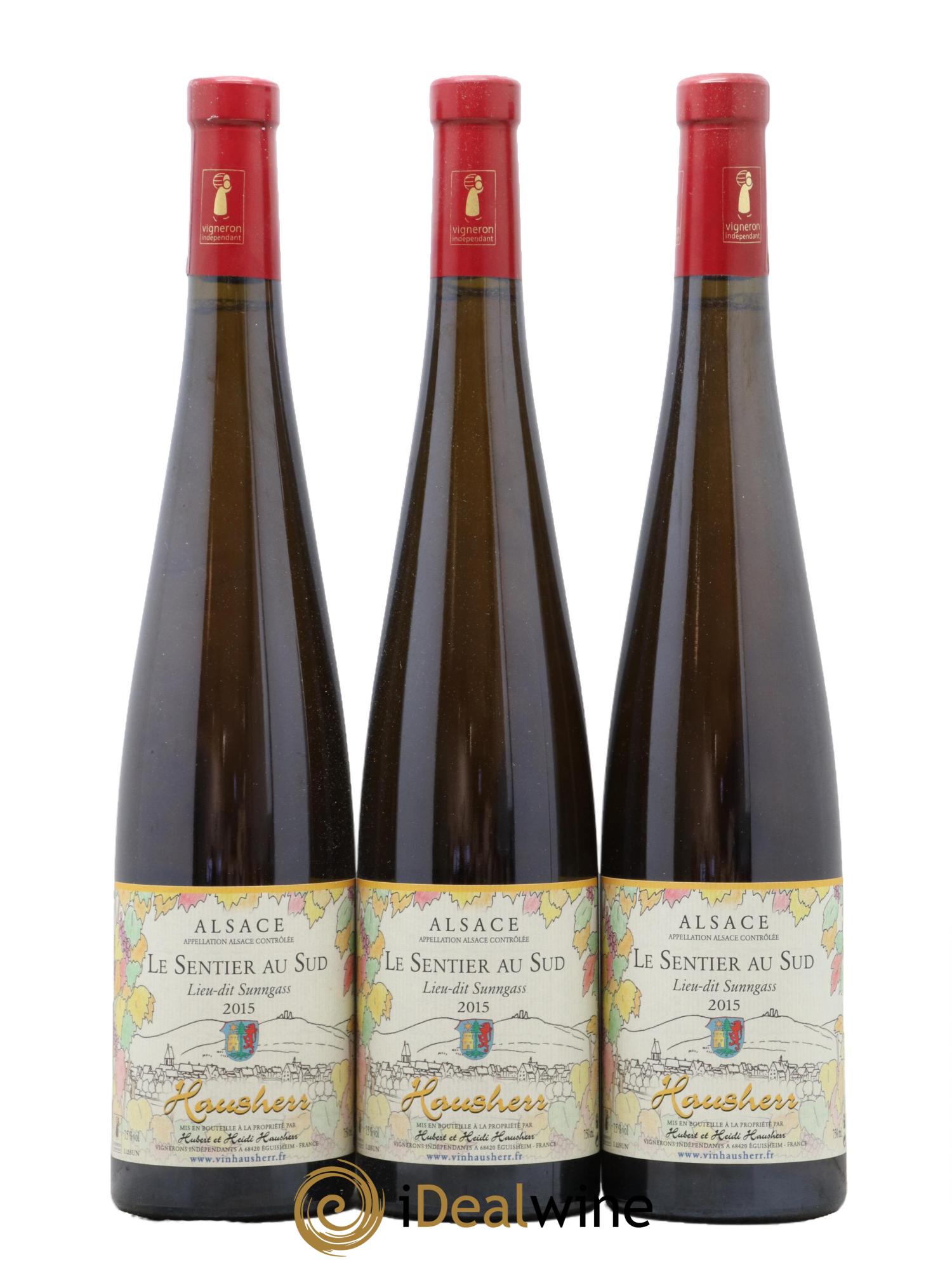 Alsace Sentier Du Sud Sunngass Hubert Et Heidi Hausherr 2015 - Lot of 3 bottles - 0