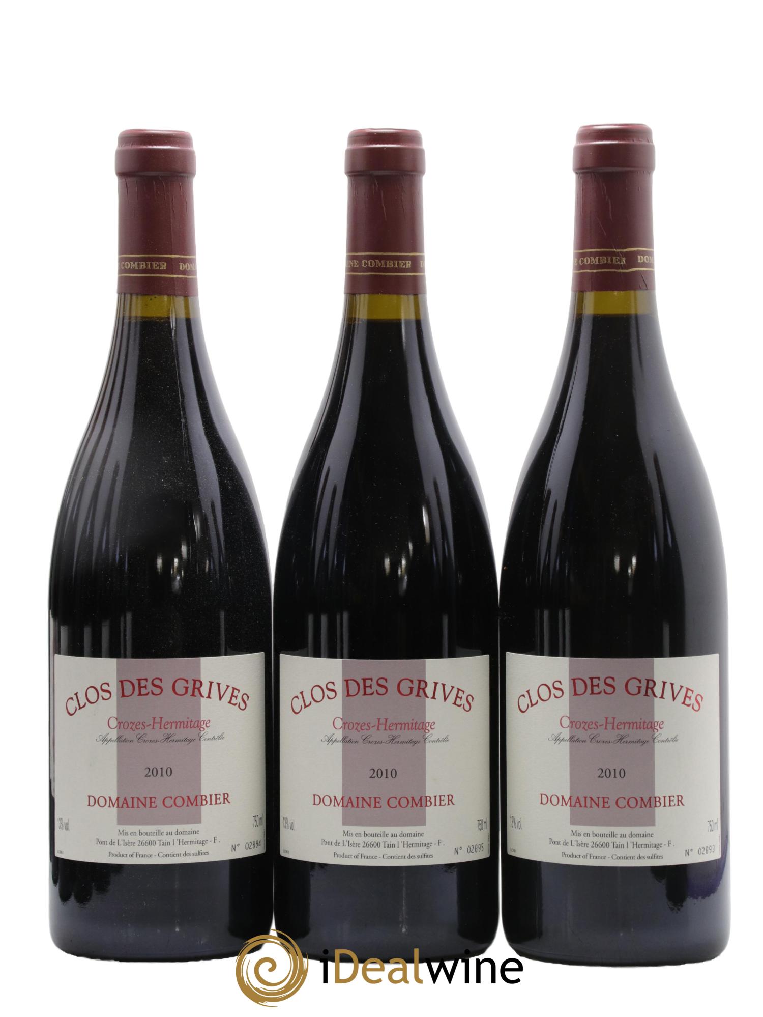 Crozes-Hermitage Clos des Grives Combier 2010 - Lot of 12 bottles - 1