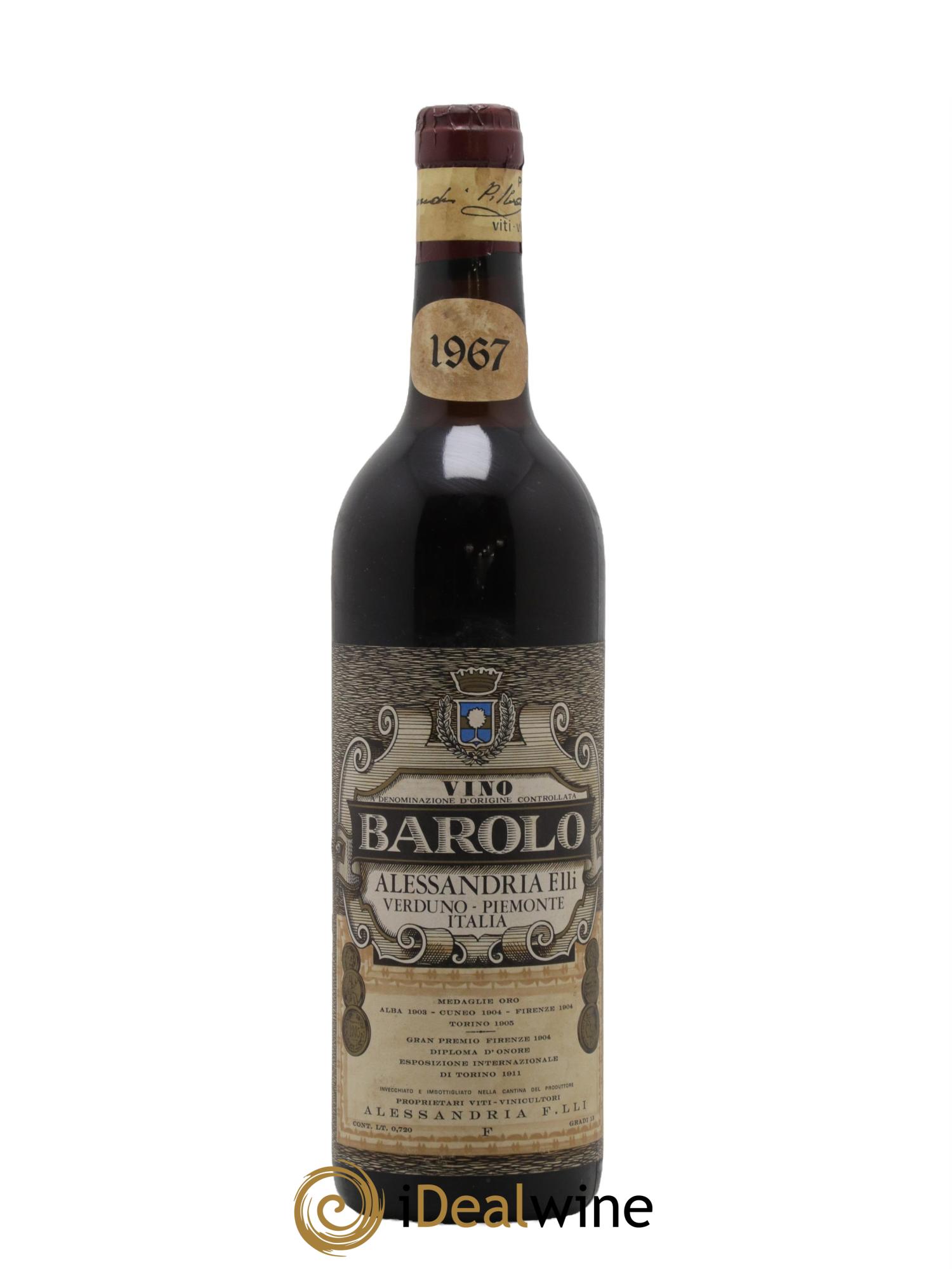 Barolo DOCG Fratelli Alessandria 1967 - Lotto di 1 bottiglia - 0