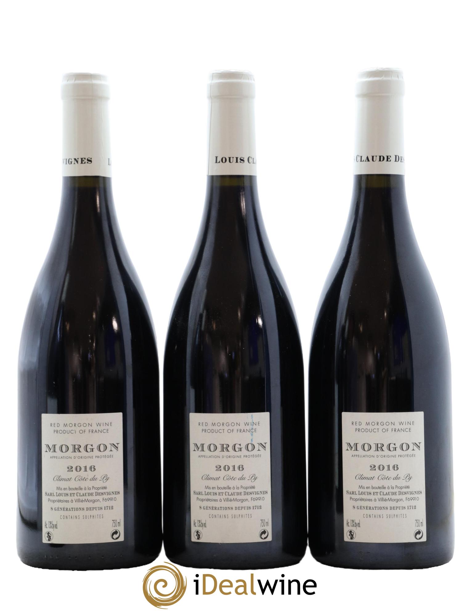 Morgon Côte de Py Javernières Louis-Claude Desvignes 2016 - Lot de 3 bouteilles - 1