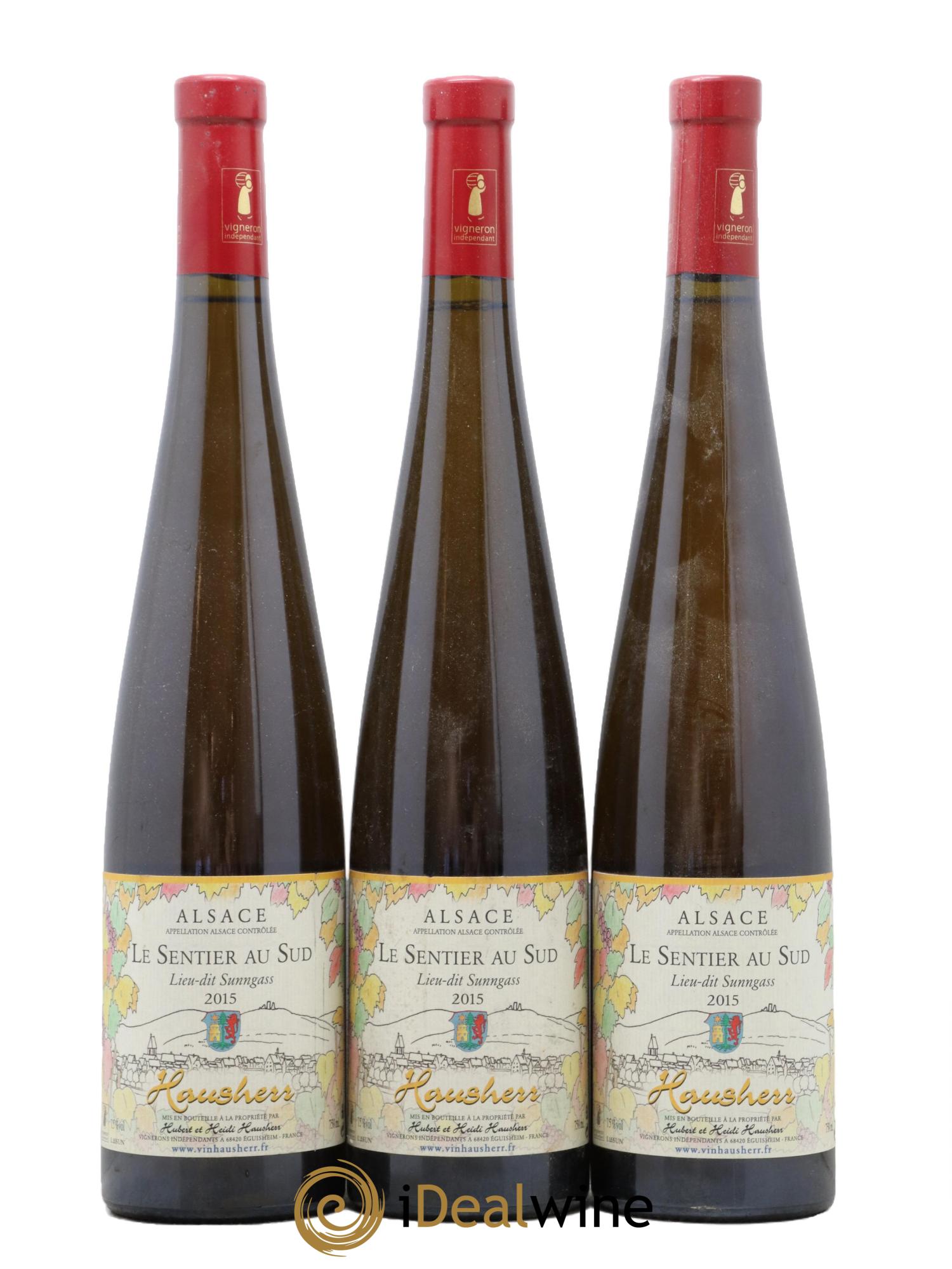 Alsace Sentier Du Sud Sunngass Hubert Et Heidi Hausherr 2015 - Lot of 3 bottles - 0