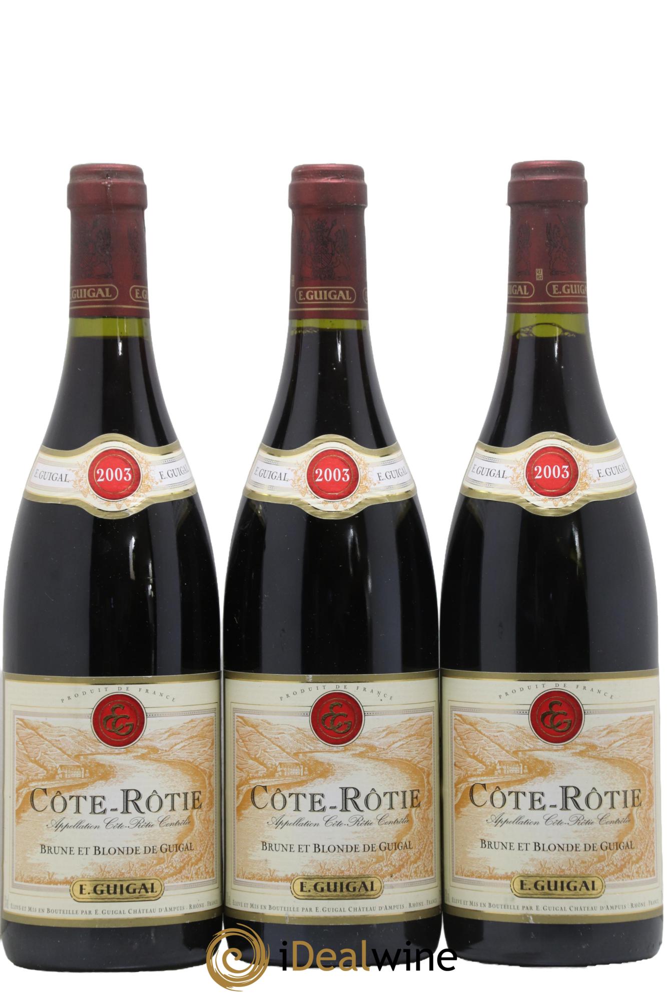 Côte-Rôtie Côtes Brune et Blonde Guigal 2003 - Posten von 3 Flaschen - 0