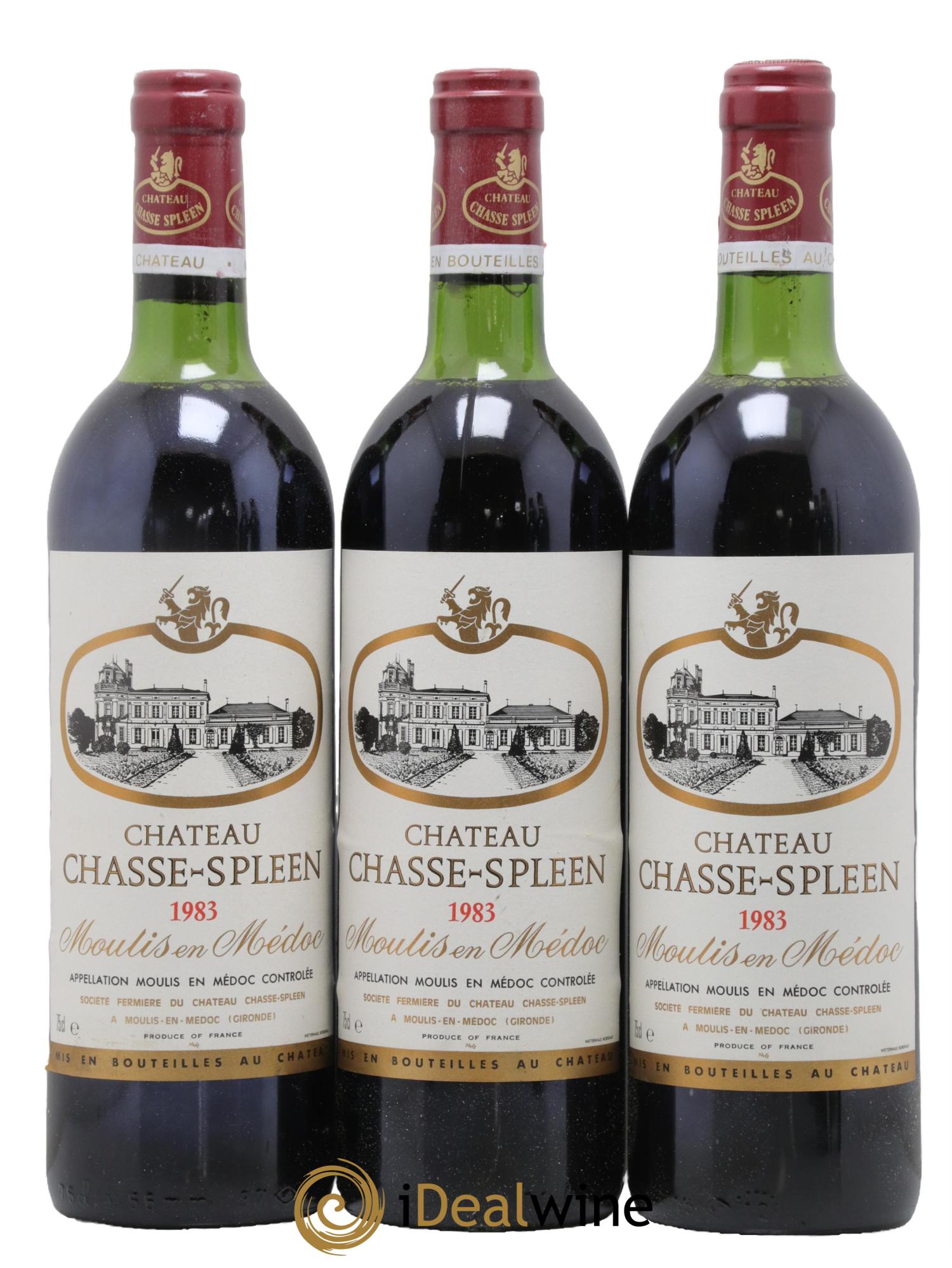 Château Chasse Spleen 1983 - Lot de 3 bouteilles - 0