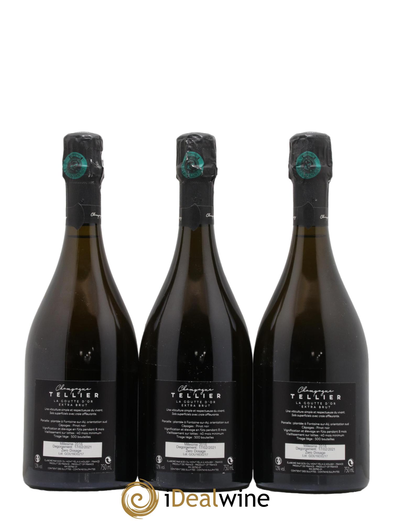 La Goutte d'Or Extra Brut Tellier  2016 - Lot de 3 bouteilles - 1