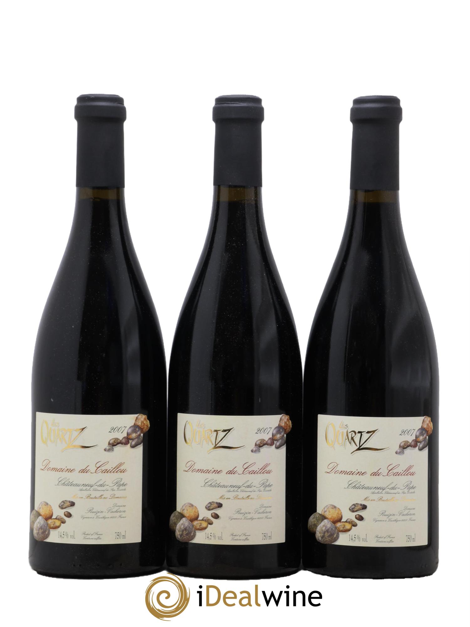 Châteauneuf-du-Pape Les Quartz Clos du Caillou 2007 - Lotto di 3 bottiglie - 0