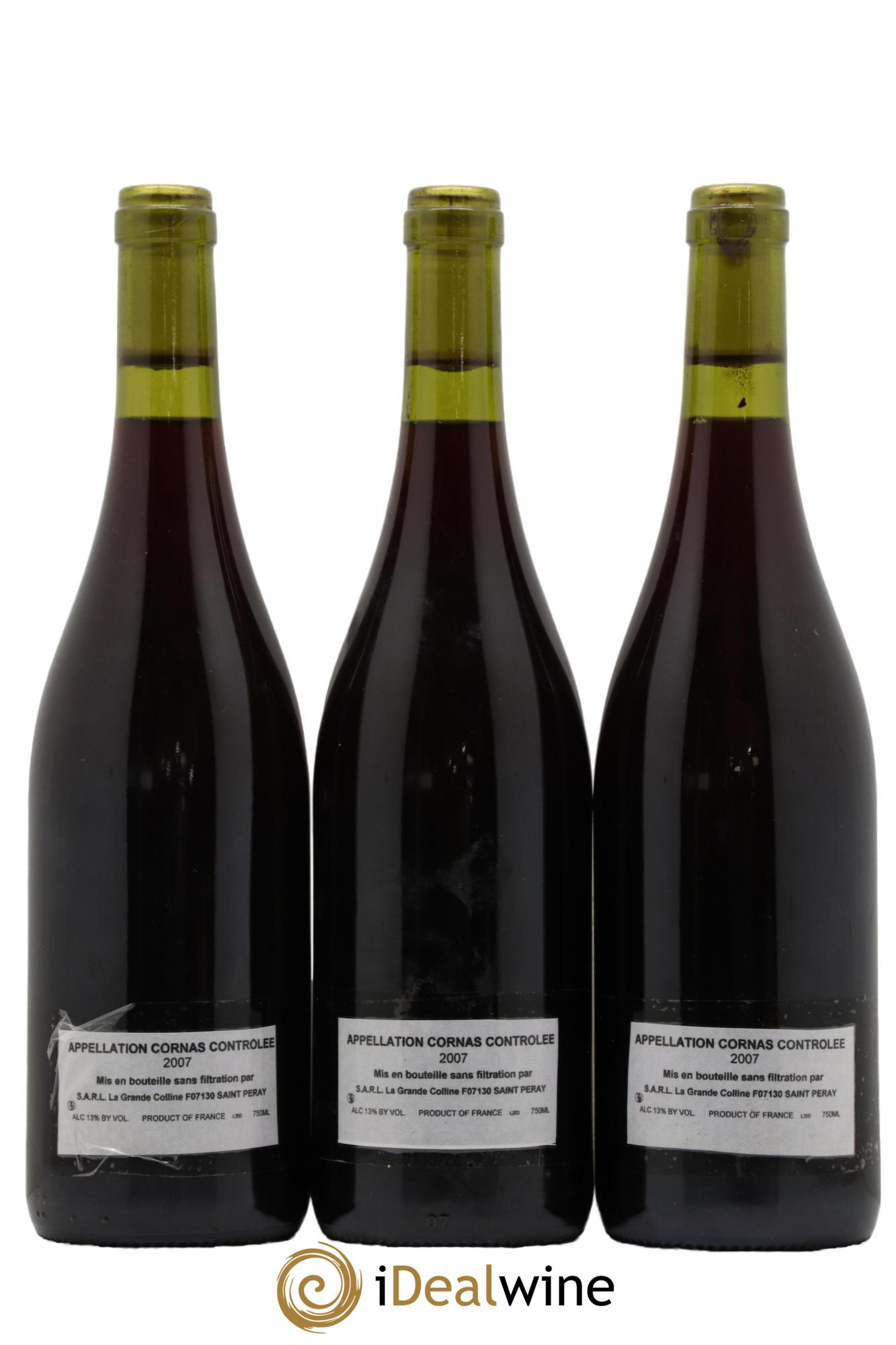 Cornas Hirotake Ooka - Domaine La Grande Colline 2007 - Lot de 3 bouteilles - 1