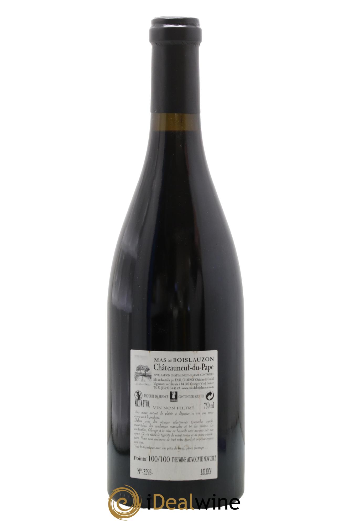 Châteauneuf-du-Pape Mas de Boislauzon Cuvée du Quet Christine et Daniel Chaussy 2010 - Lot de 1 bouteille - 1