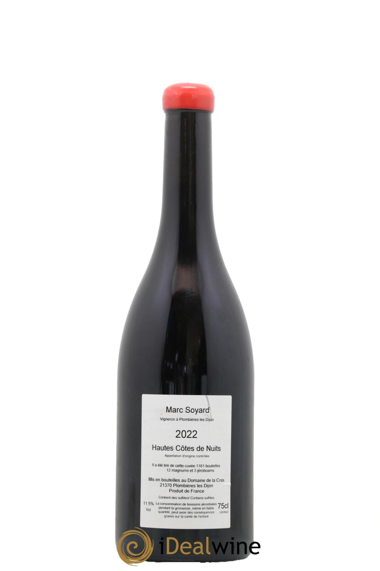 Hautes-Côtes de Nuits Domaine de la Cras - Marc Soyard 2022 - Lot de 1 bouteille - 1